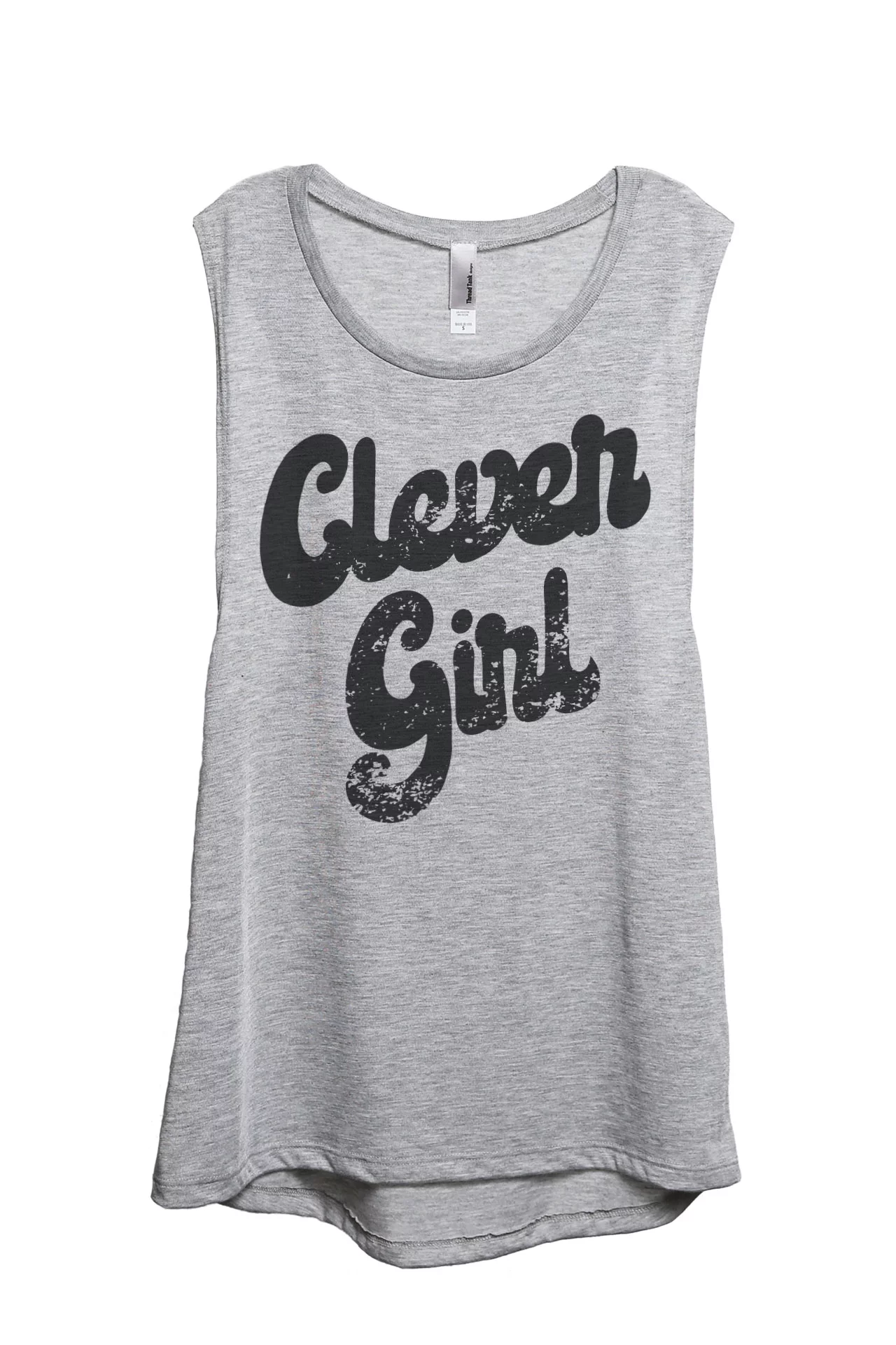 Clever Girl Women's Fashion Sleeveless Muscle Tank Top Tee Sport Grey Large