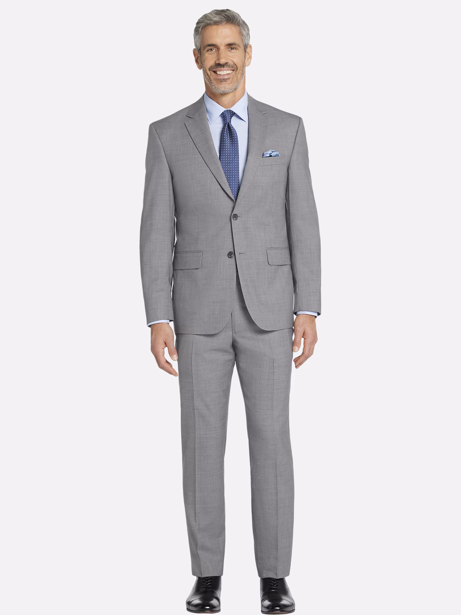 Pronto Uomo Linear Poppies Pocket Square Blue