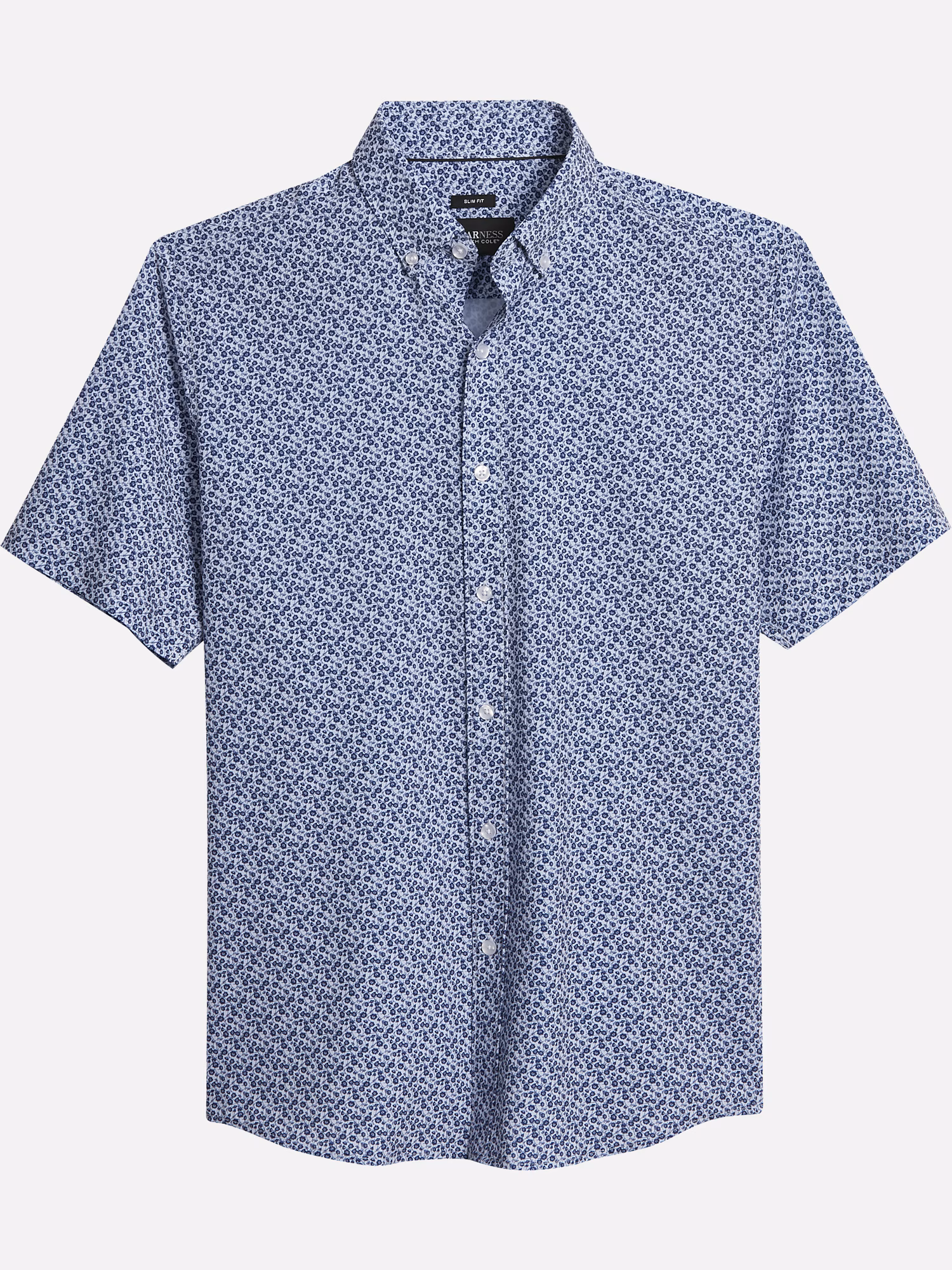 Pronto Uomo Modern Fit Mini Roses Sport Shirt Navy