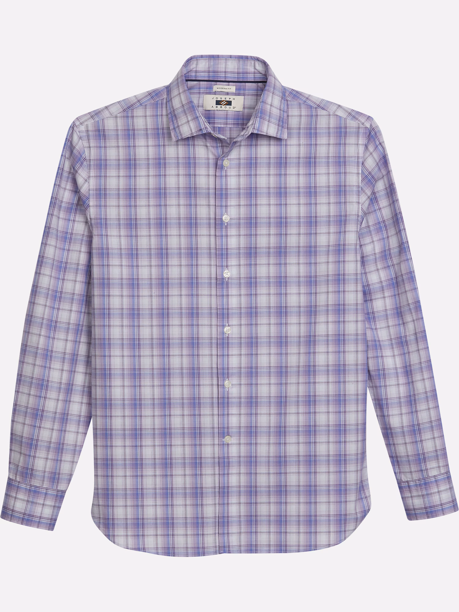 Michael Strahan Slim Fit Banded Collar Dress Shirt Purple