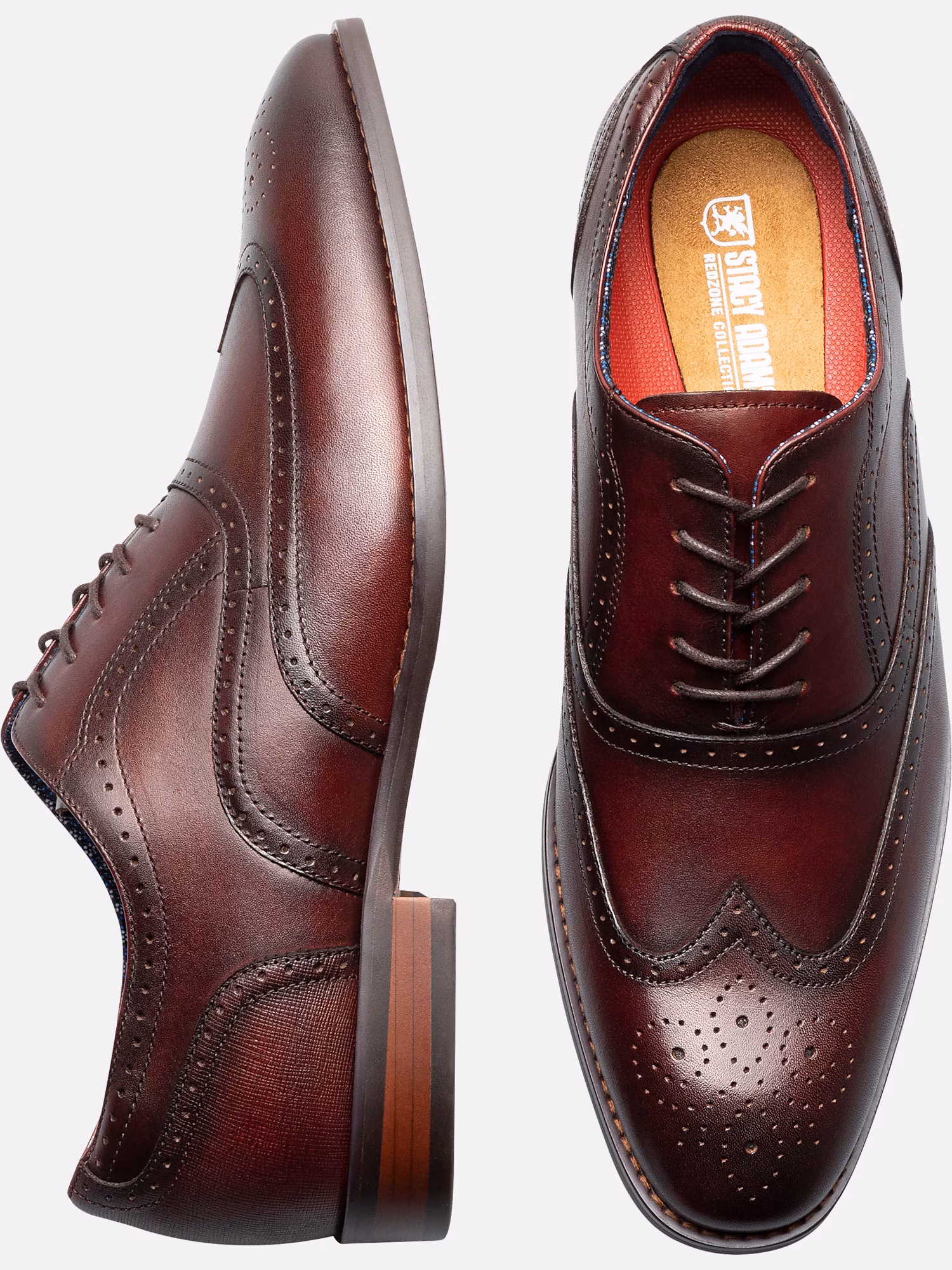Joseph Abboud Narrow Stripe Tie Burgundy