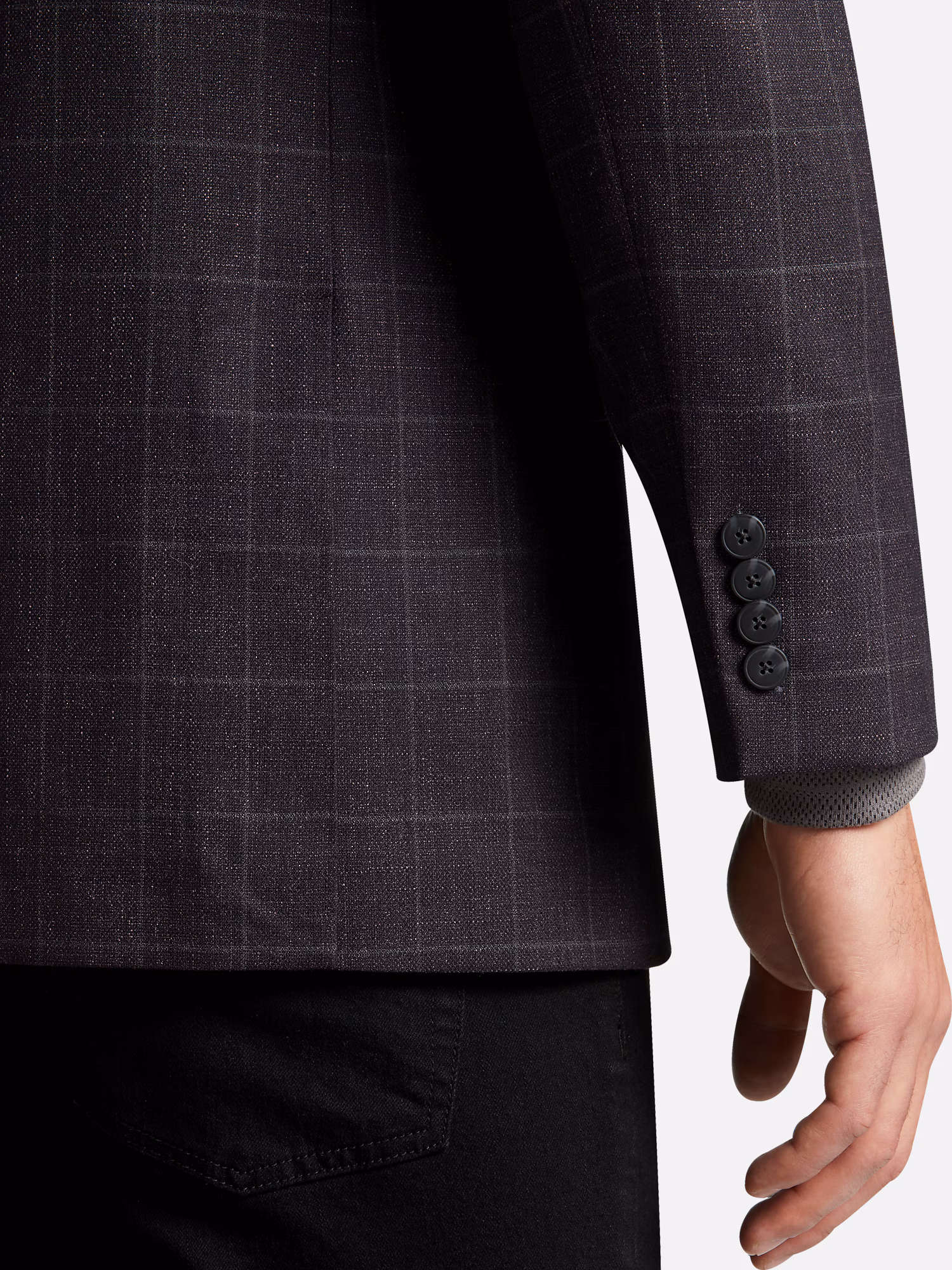 Paisley &Amp; Gray Slim Fit Suit Separates Pants Wine Windowpane