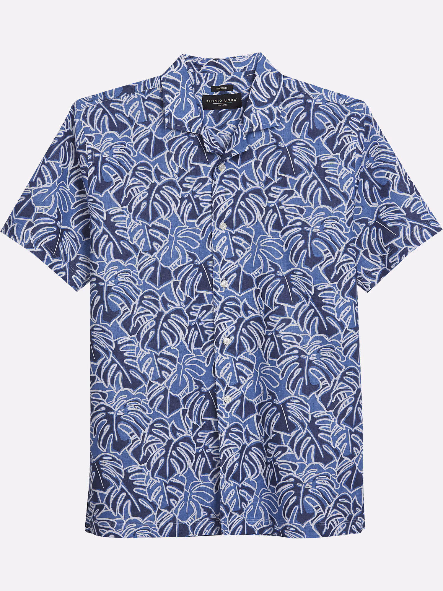 Michael Strahan Modern Fit Spread Collar Dress Shirt Navy