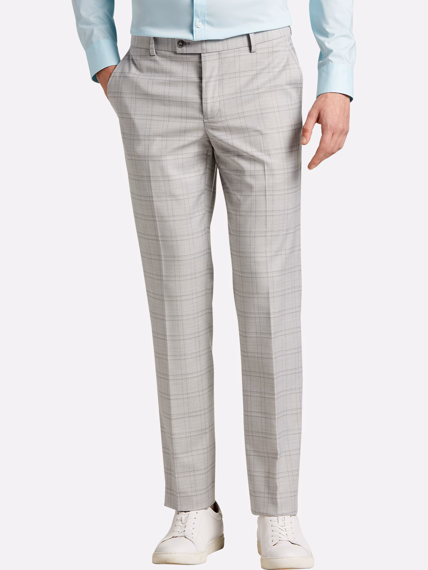 Paisley &Amp; Gray Slim Fit Suit Seersucker Separates Jacket Lt Gray Windowpane