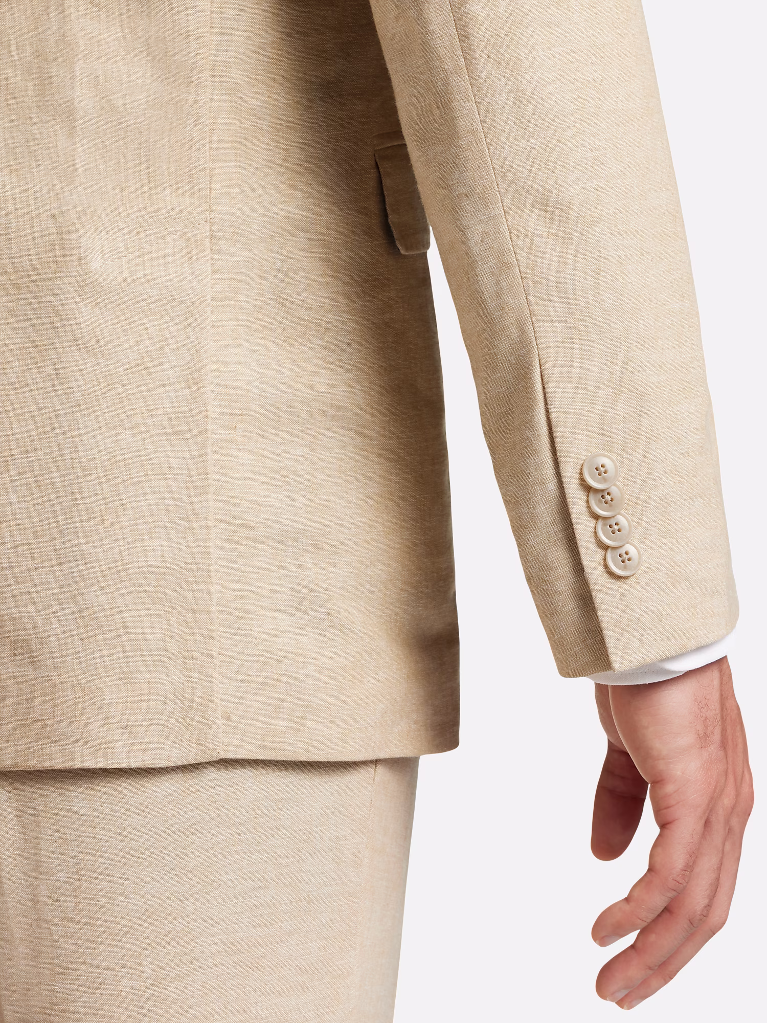 Joseph Abboud Pocket Square Tan Chambray
