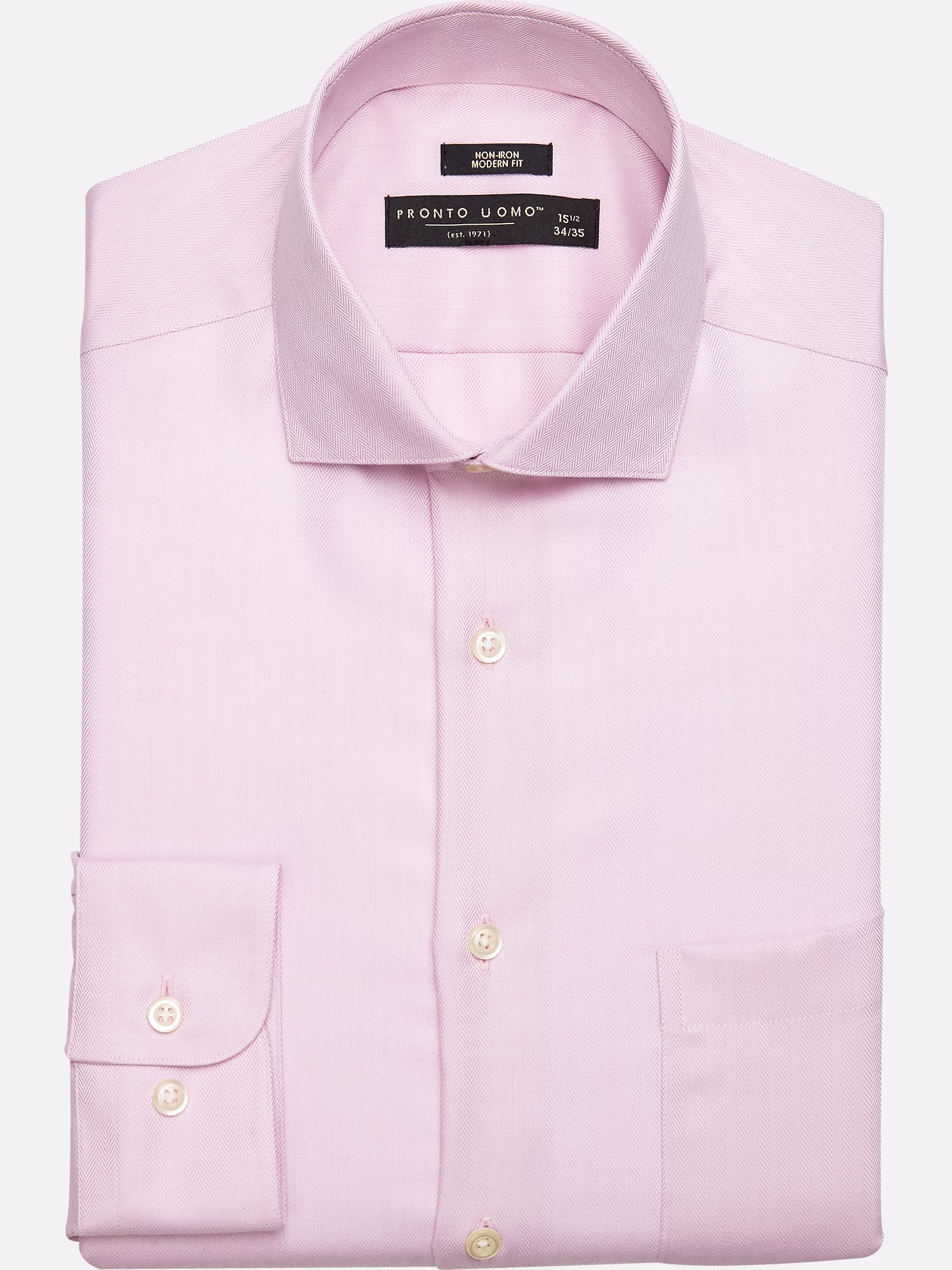 Wilke Rodriguez Modern Fit Medium Check Dress Shirt Pink Stripe