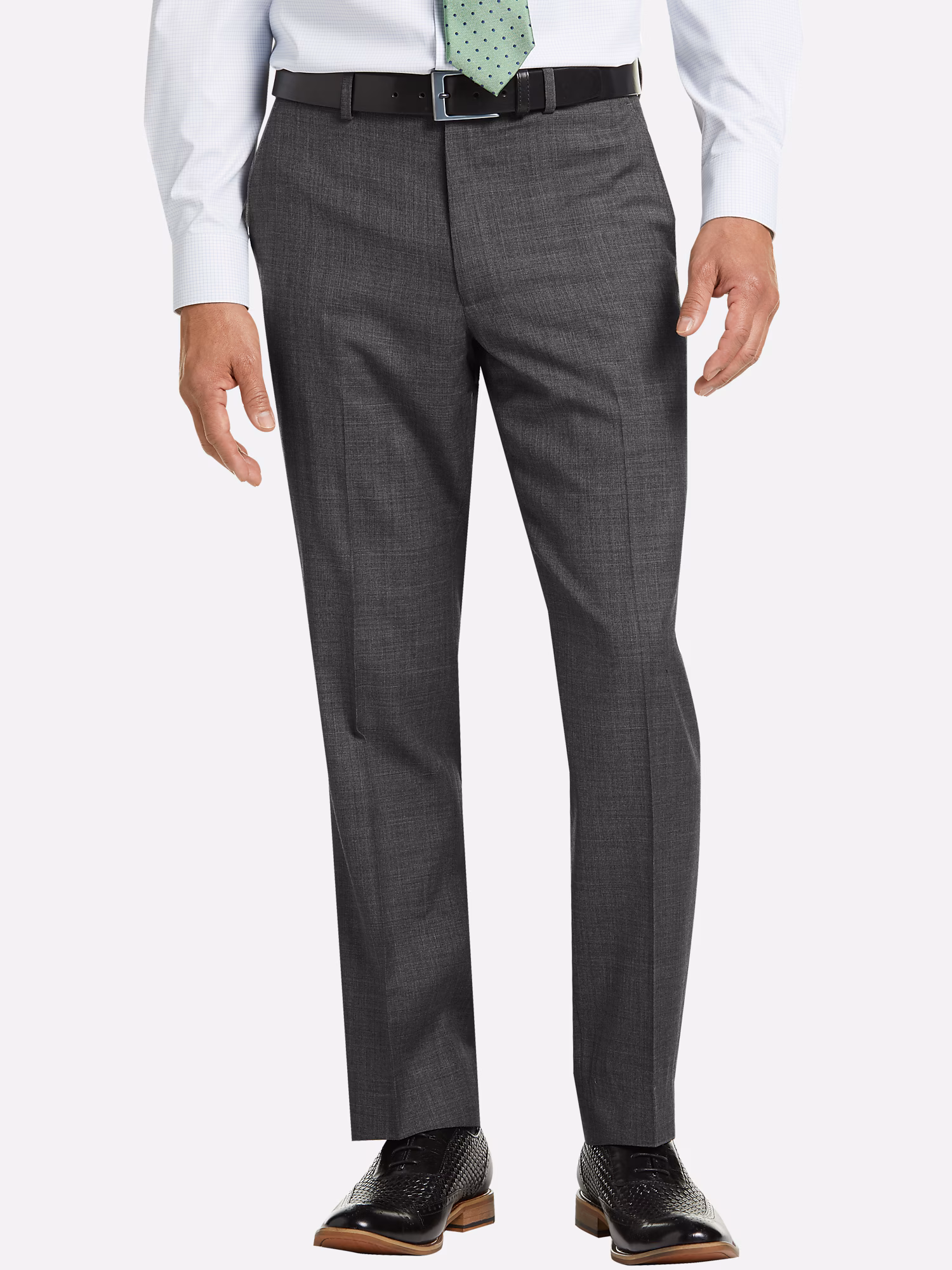Awearness Kenneth Cole Slim Fit Tonal Stripe Collar Gray Sharkskin