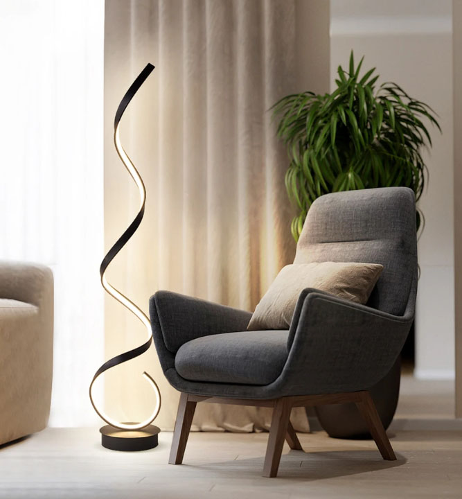Modern LED Strip Floor Lamp for Bedroom Bedside Fixtures for Study Reading Lights: Vertical Table Lamp and Living Room Sofa Ambiance