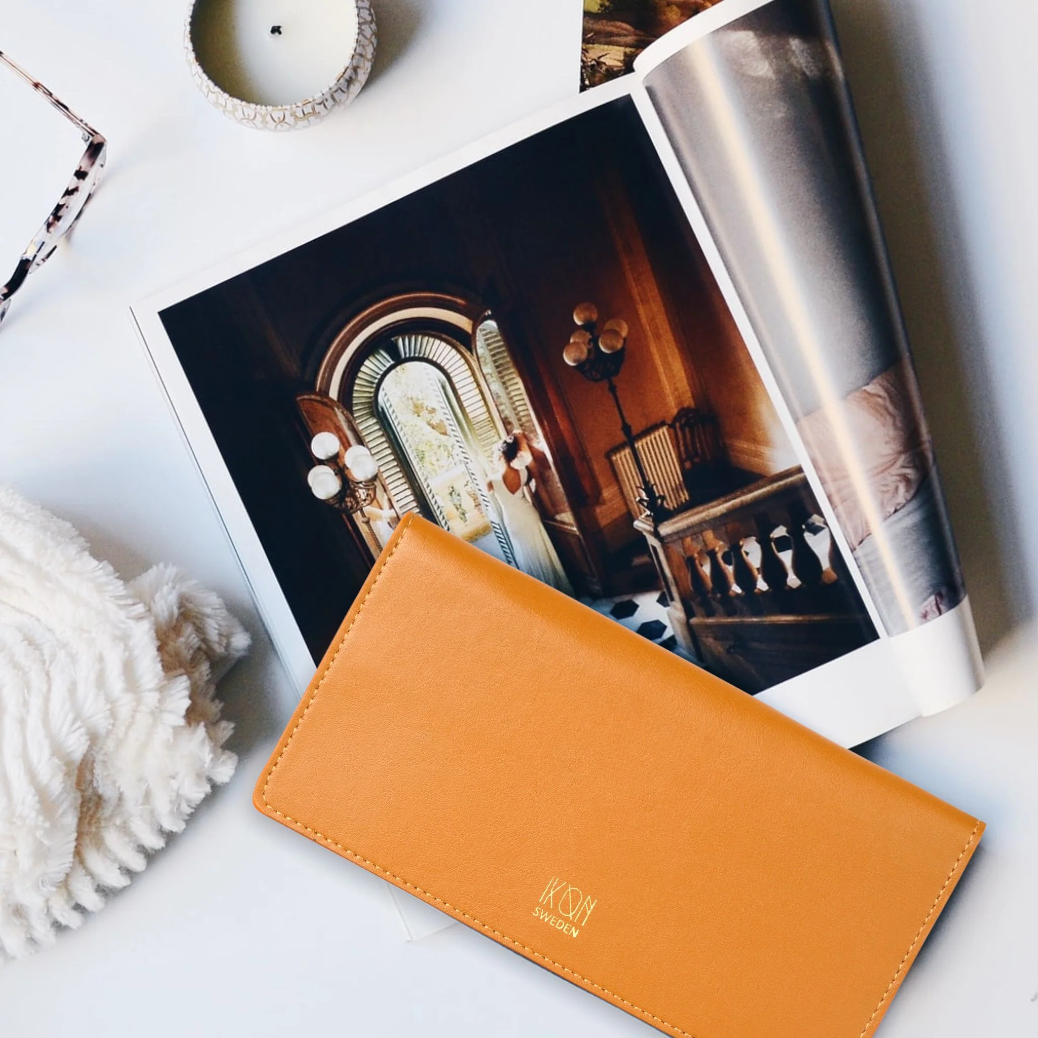 Cactus Leather Slim Wallet Cognac