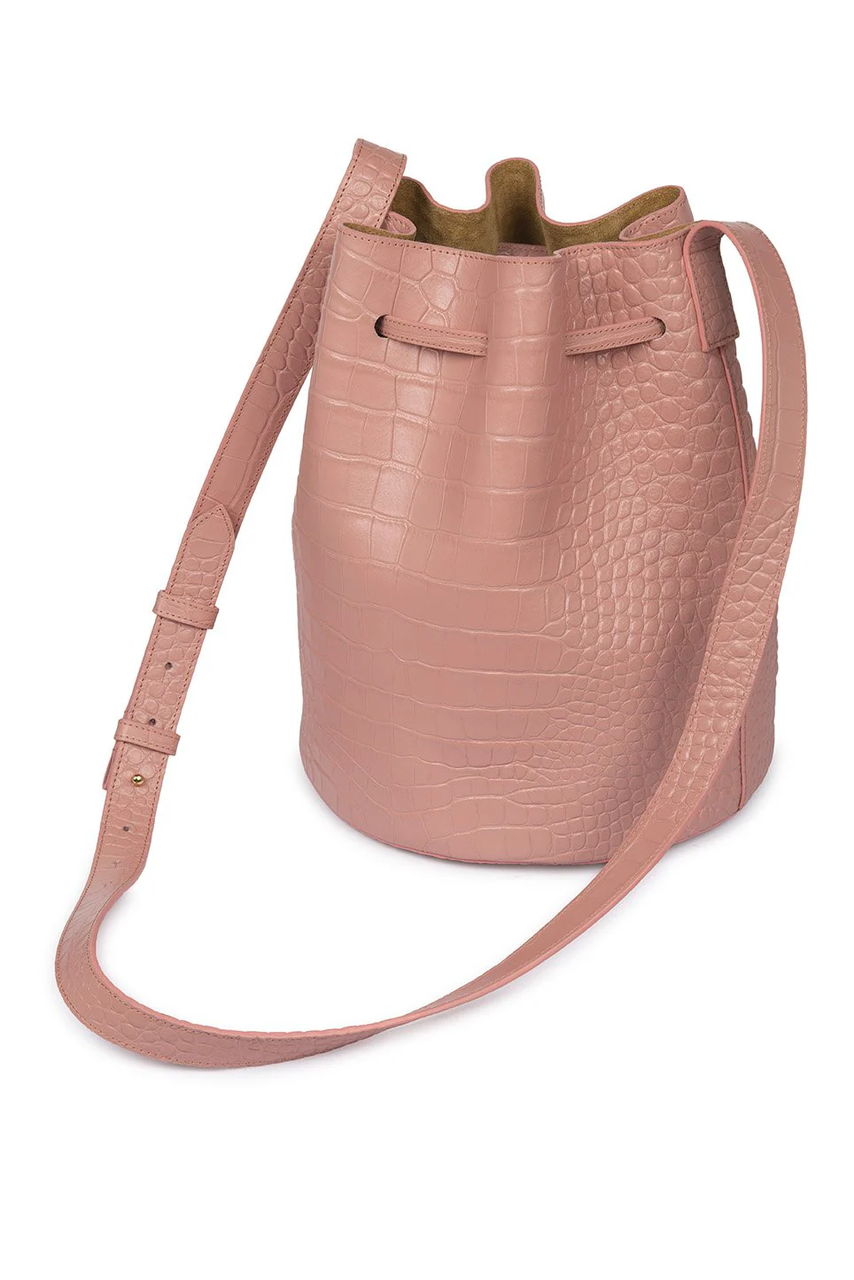 Leandra Bucket Bag Croco Soft Pink