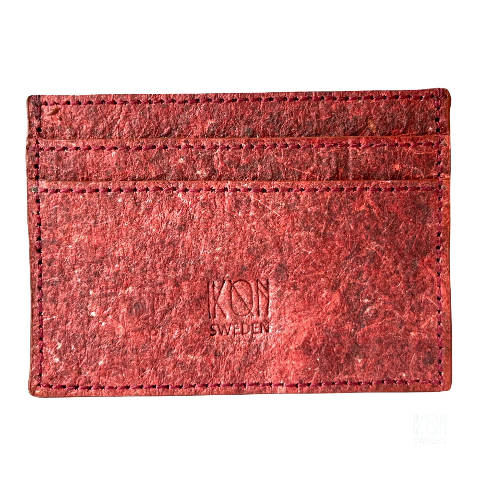 Coconut Leather Card Holder Wine Red