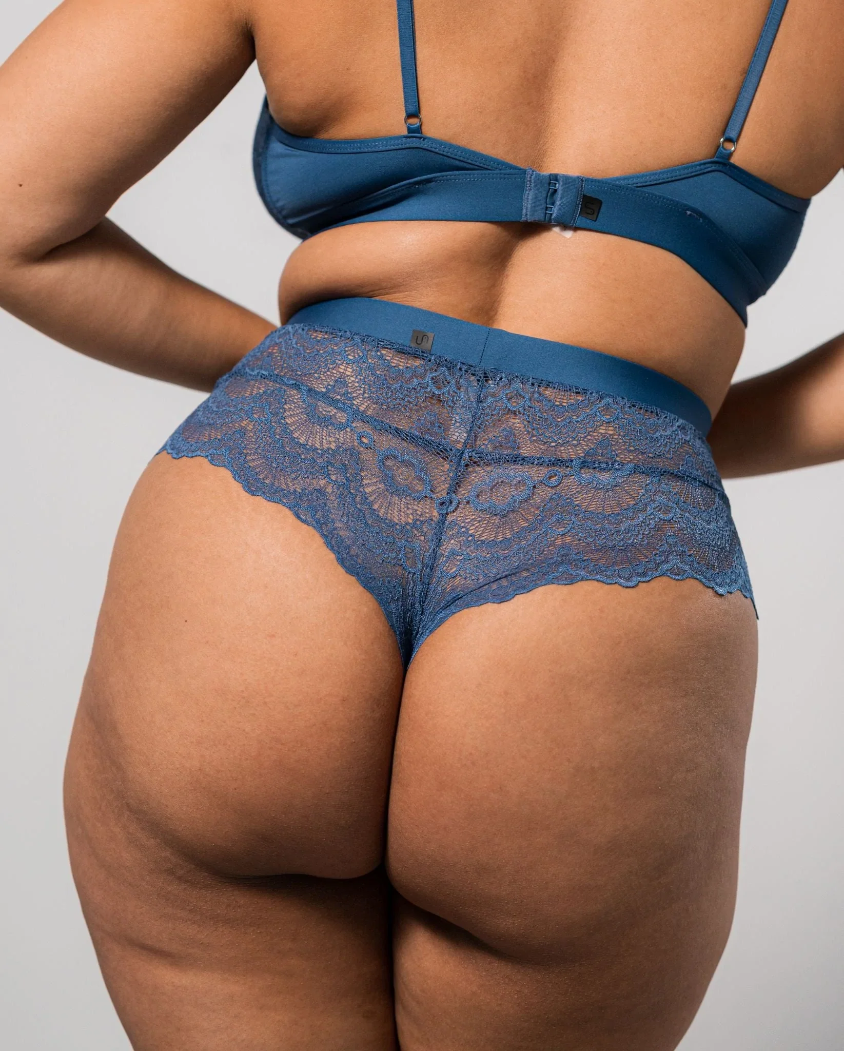 Lace Highwaist String Stormy Sky Blue