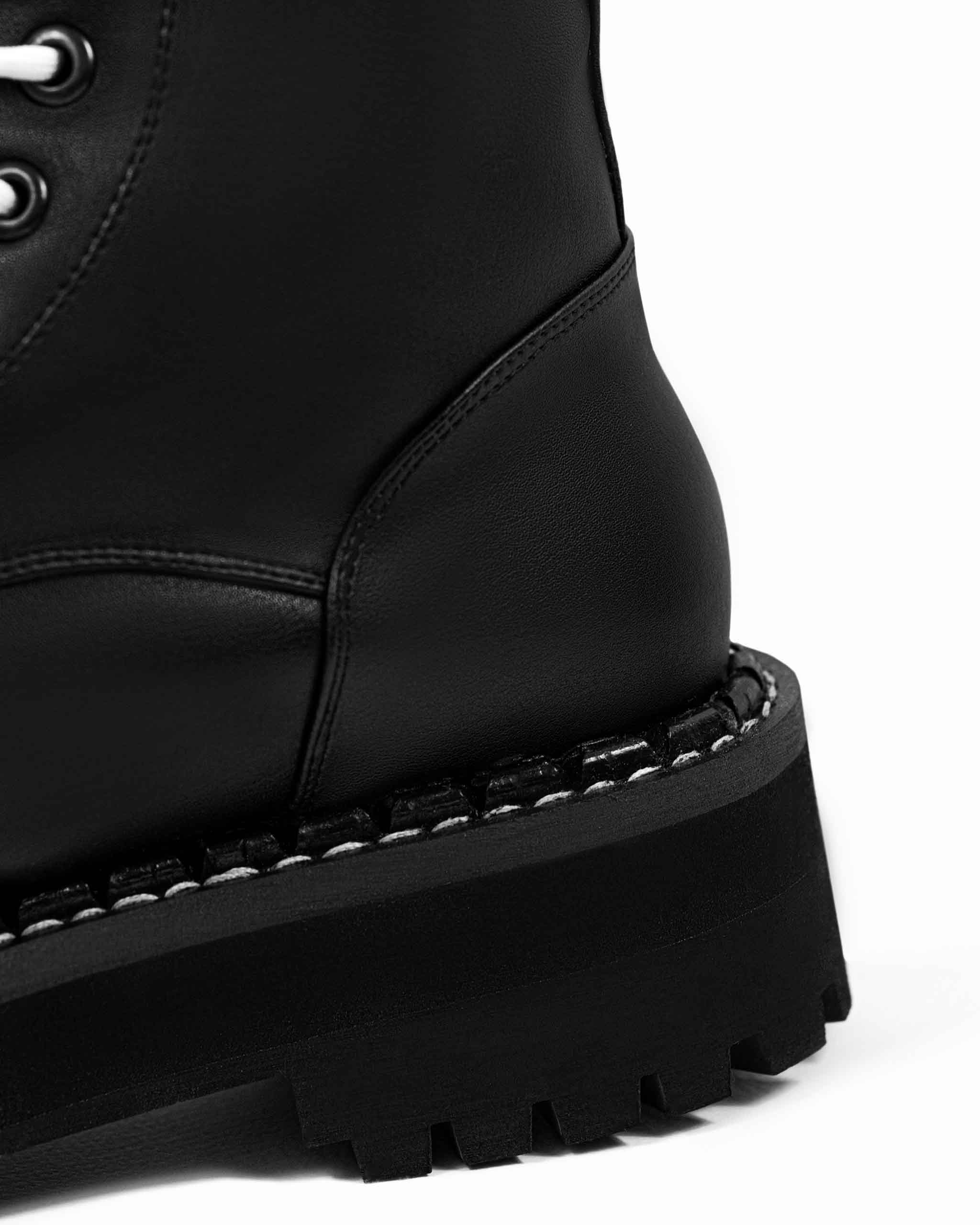Combat Workers Men's Cactus Leather Boots Black