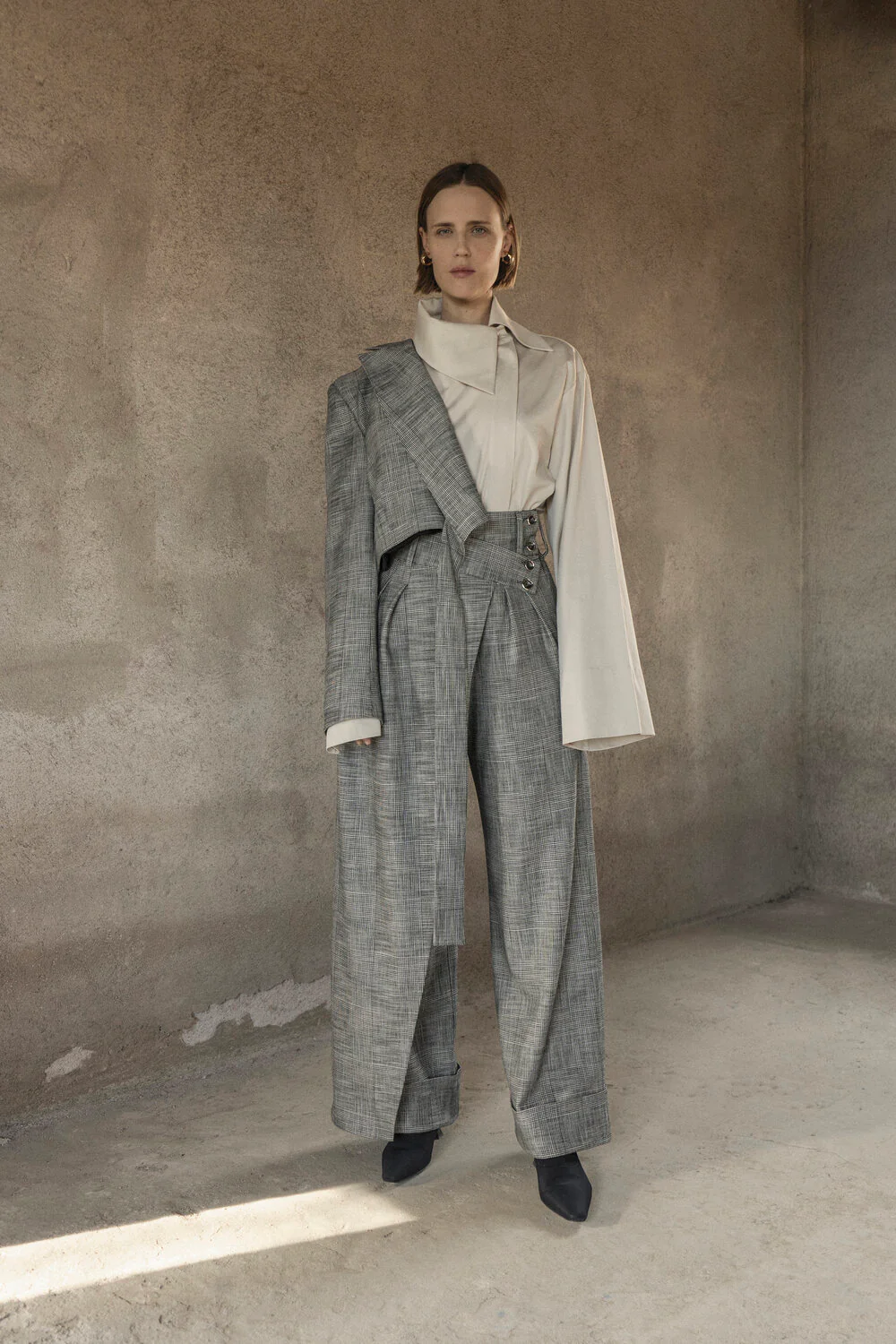 Deconstructed Asymmetric One Shoulder Jacket