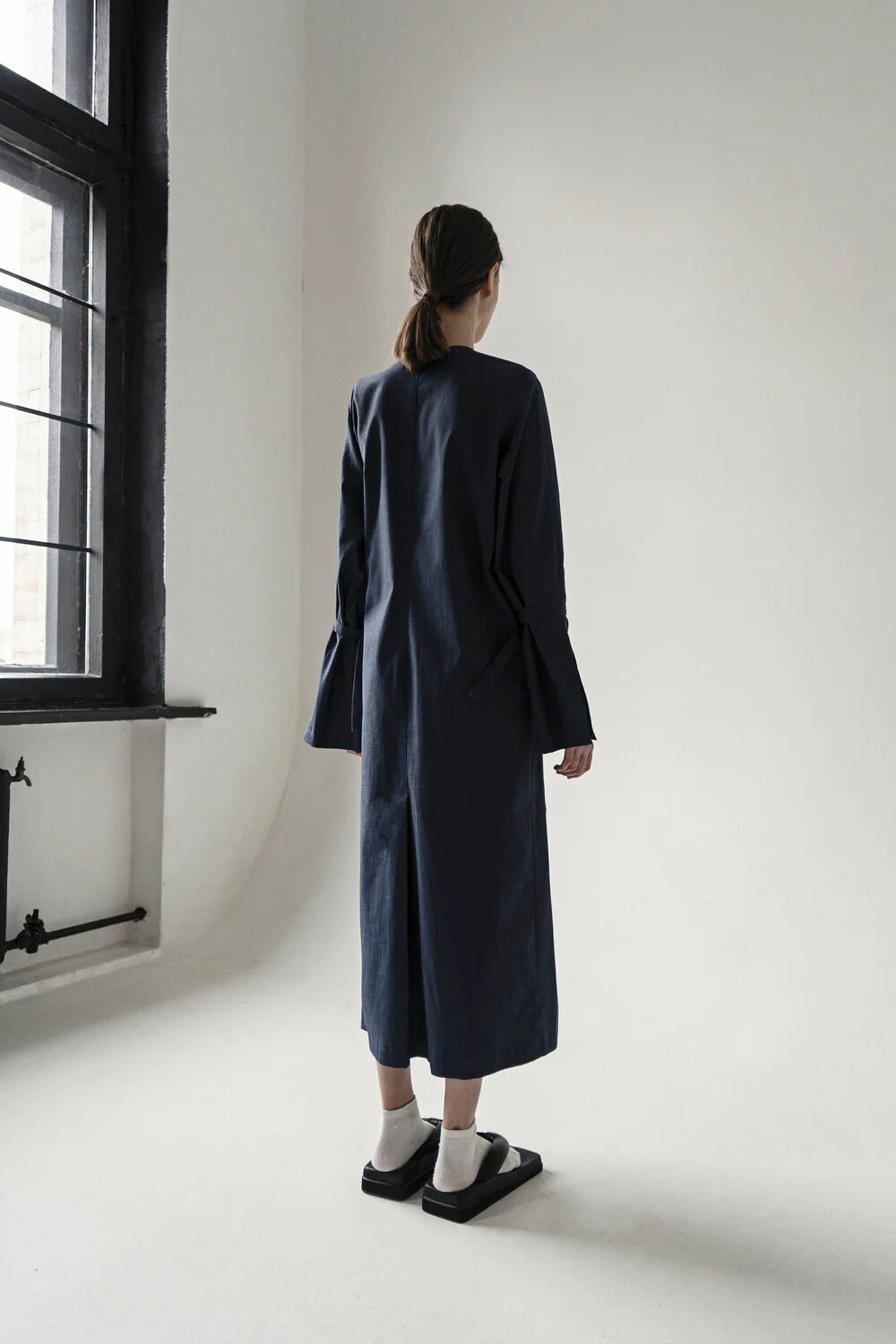 Long Belted Dress Navy