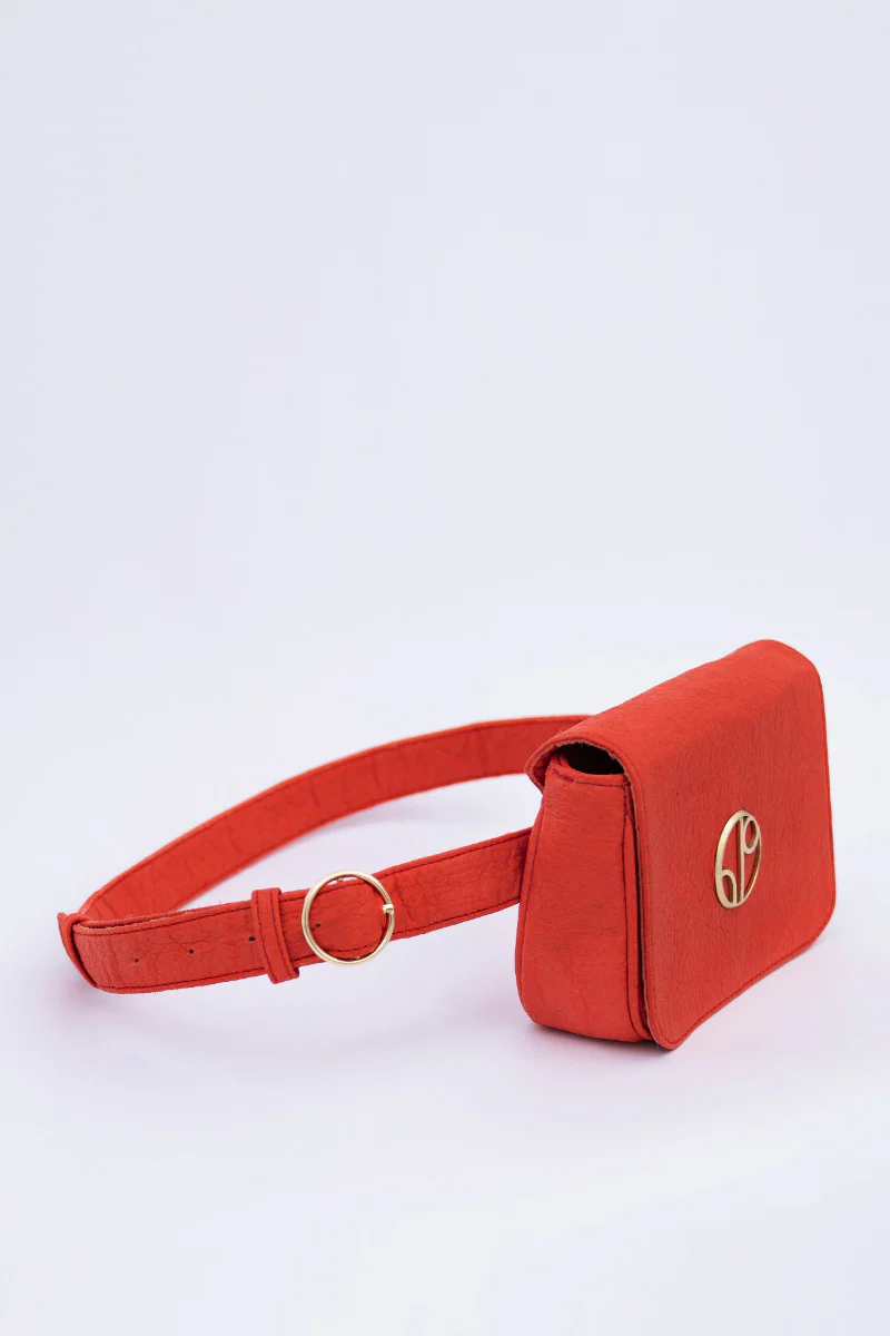 New York JFK Piñatex® Belt Bag Cherry