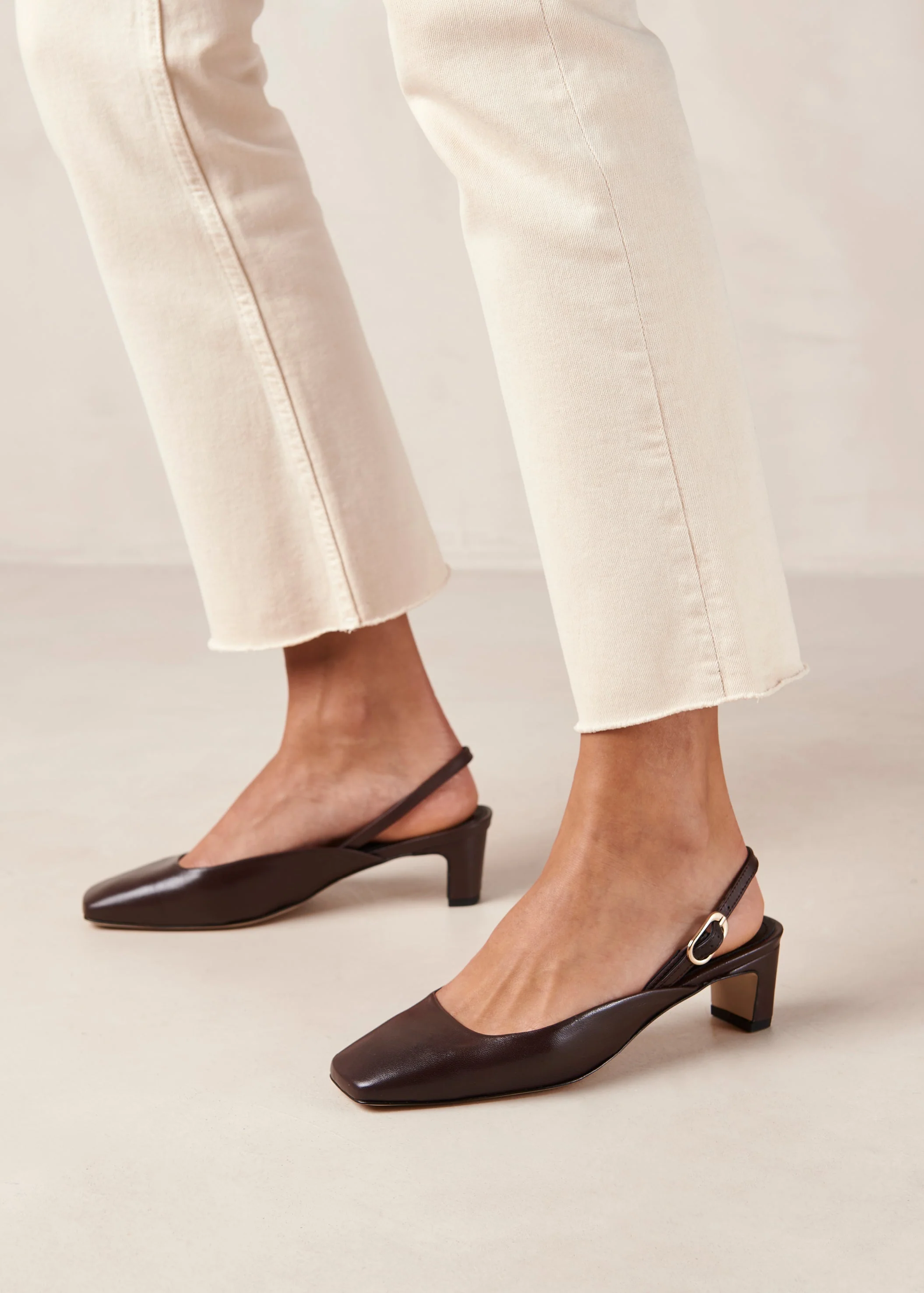 Lindy Leather Pumps Coffee Brown