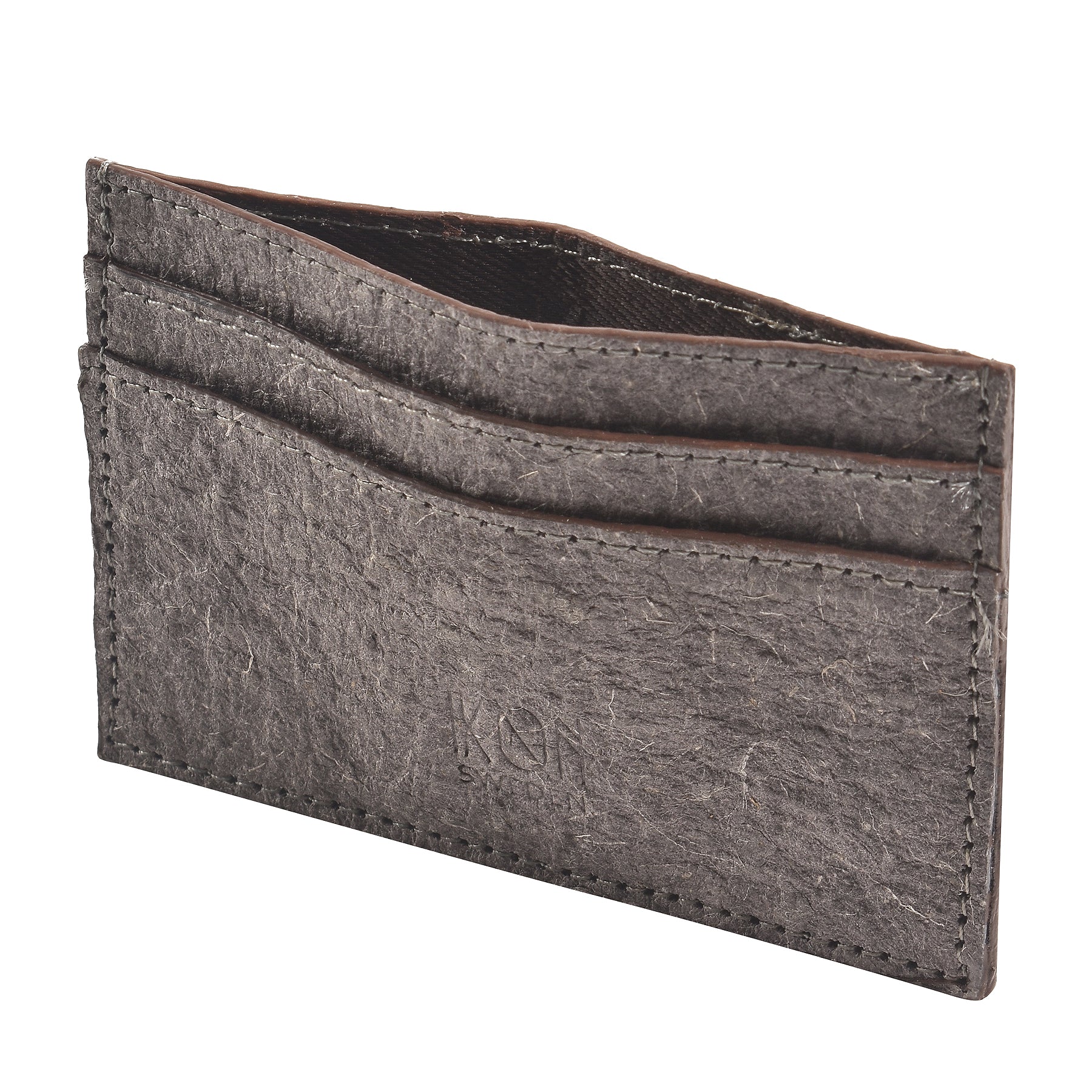 Coconut Leather Card Holder Dark Grey