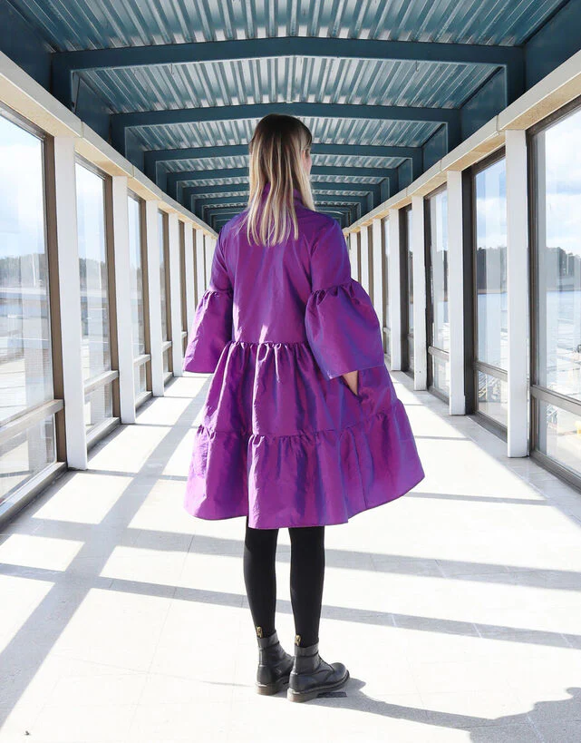 Lush Dress With Bow Collar Purple