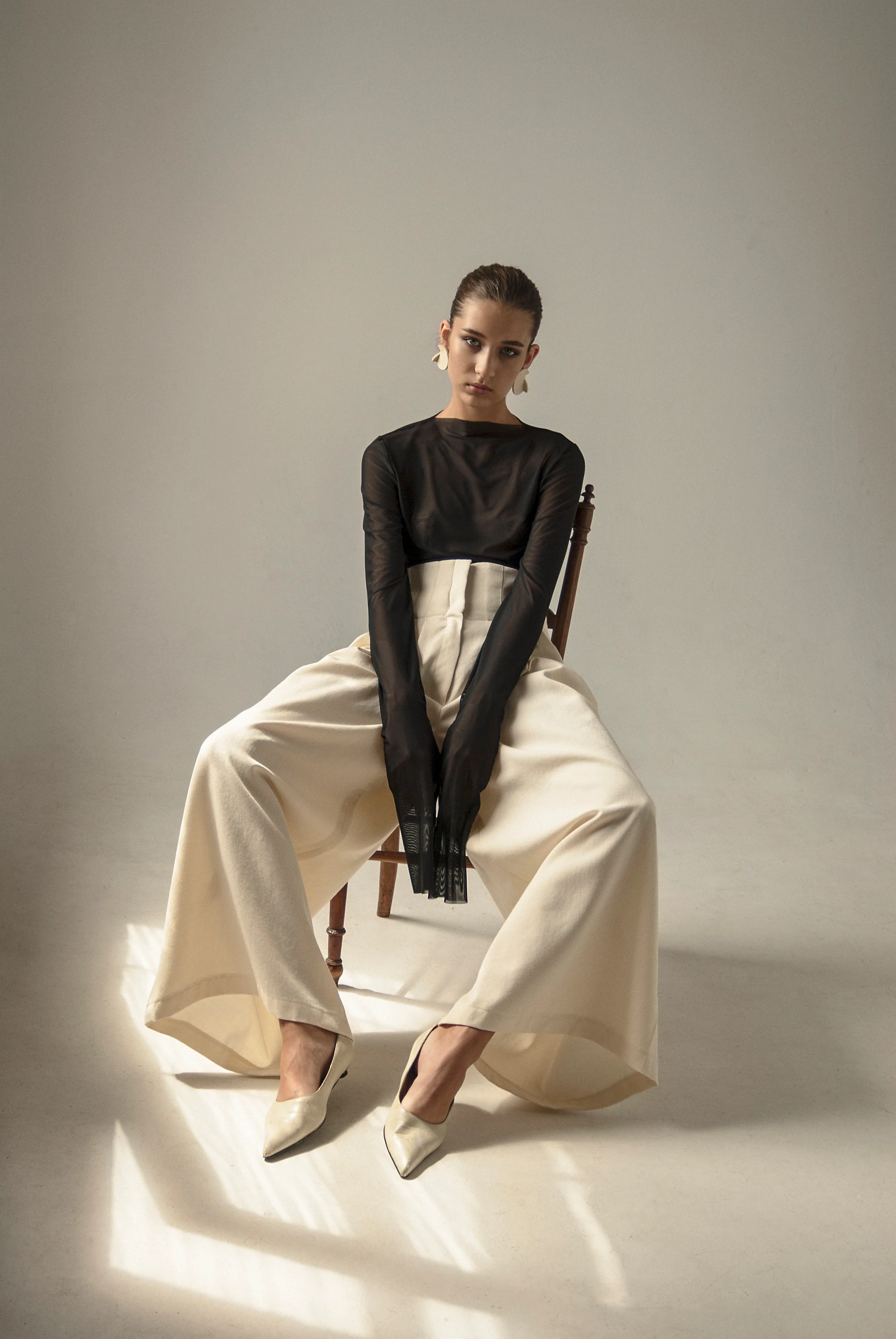 Transparent Endless Sleeves Top Black