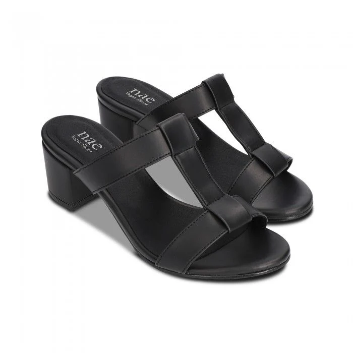 Iris Black Vegan High-Heeled Sandals