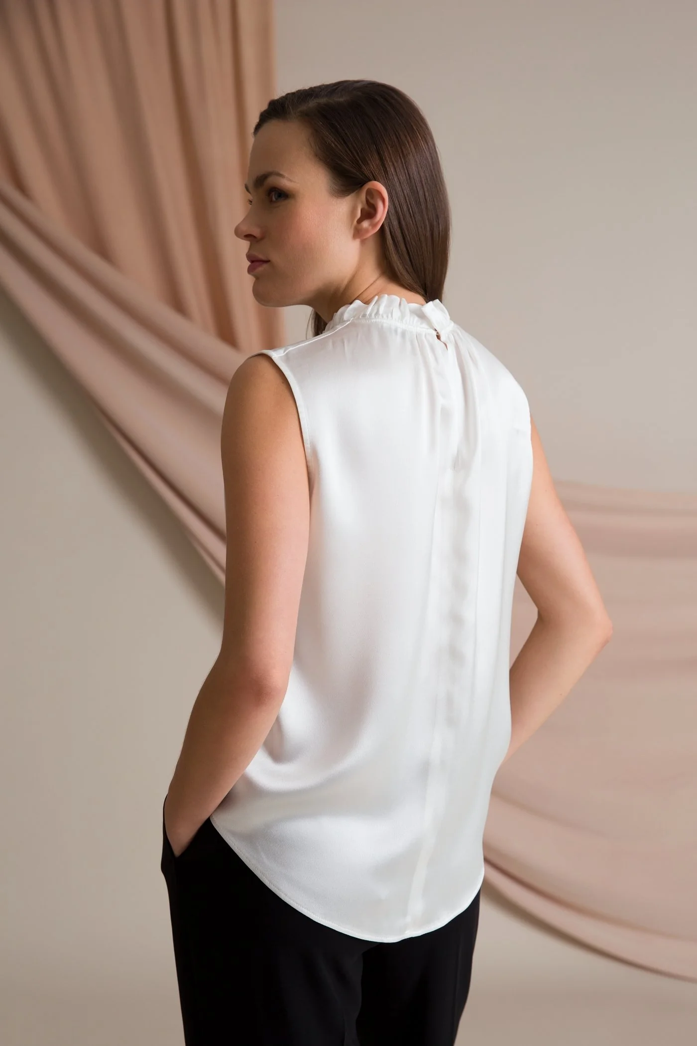 Darleen Sleeveless Blouse Soft White