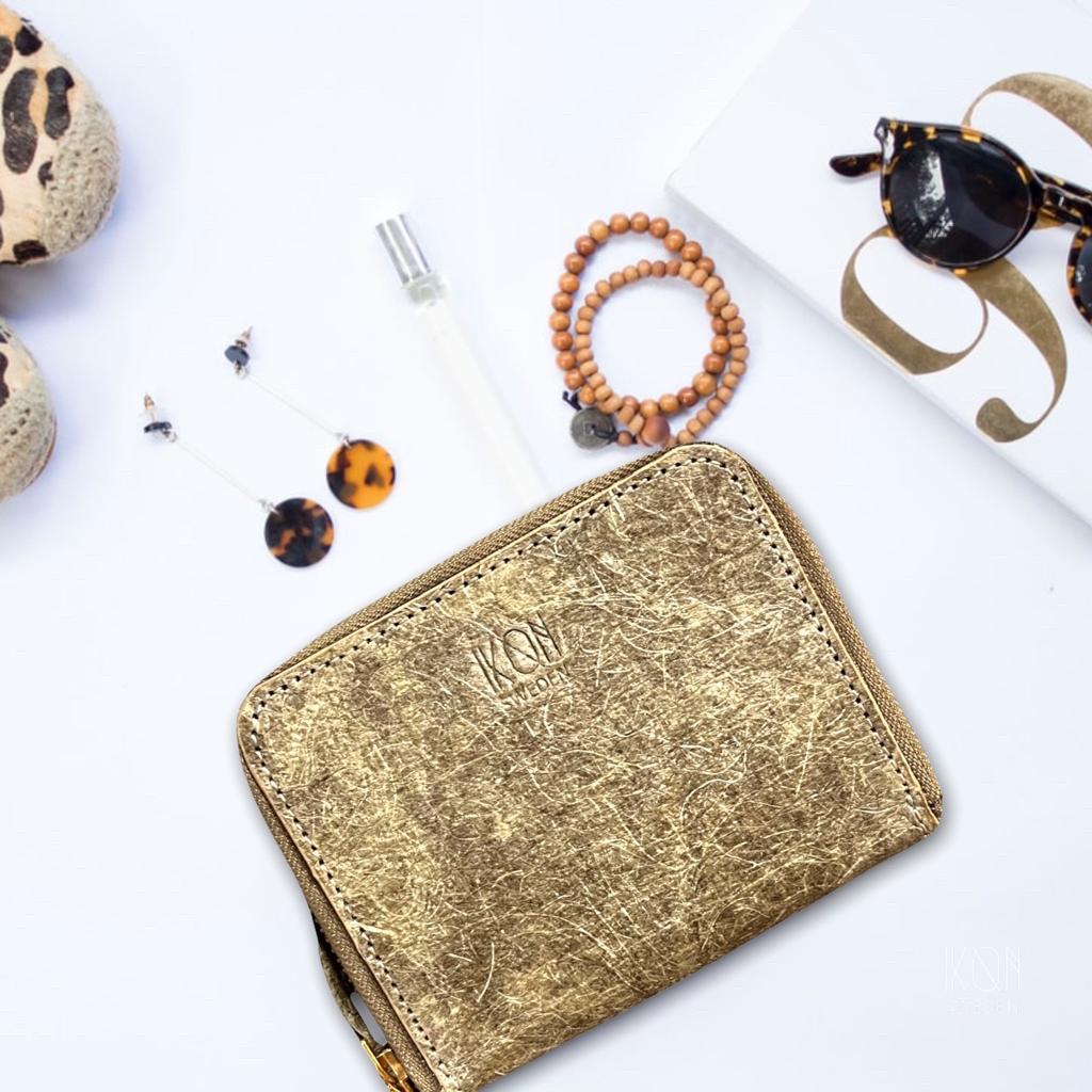 Coconut Leather Zip Wallet Natural