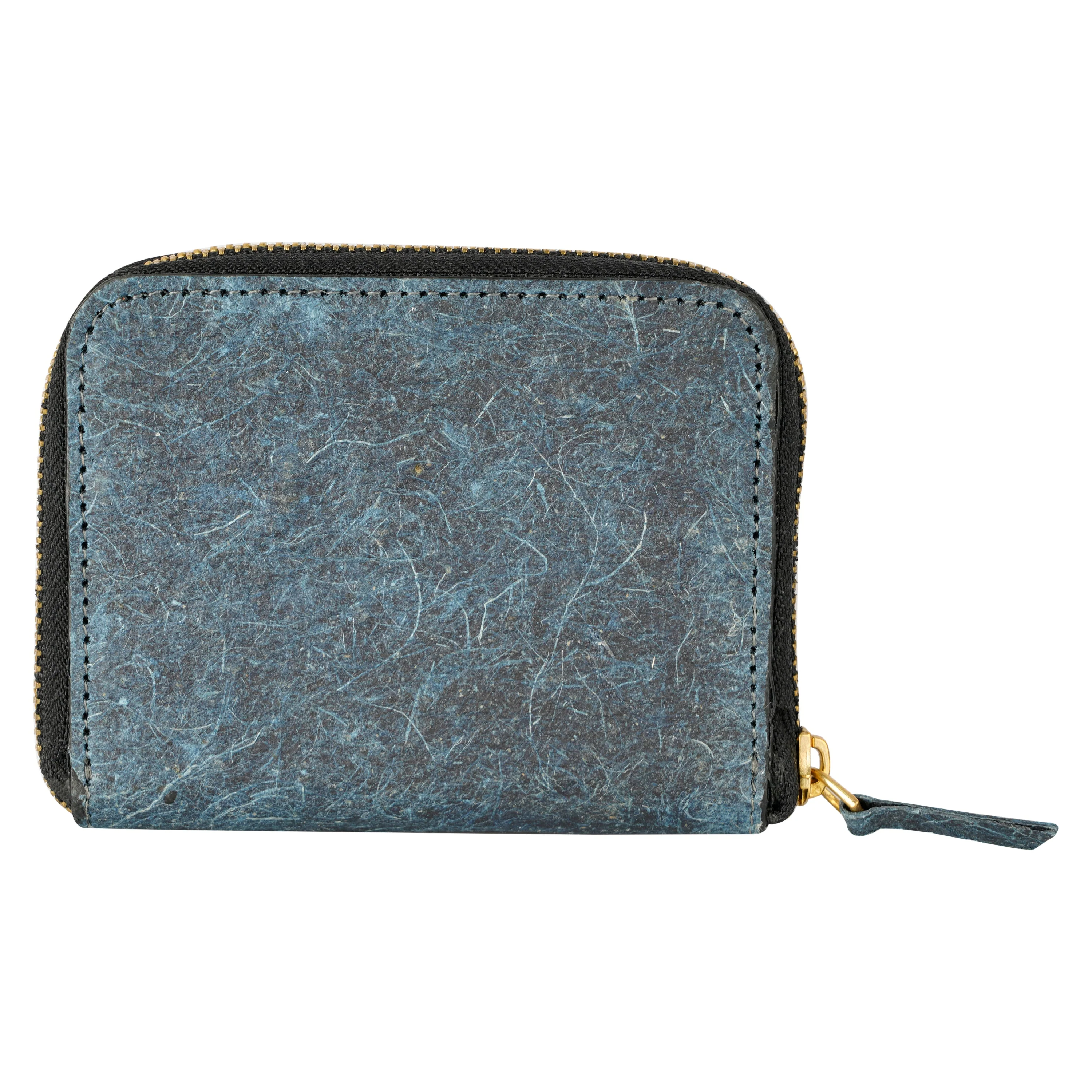 Coconut Leather Zip Wallet Dark Indigo