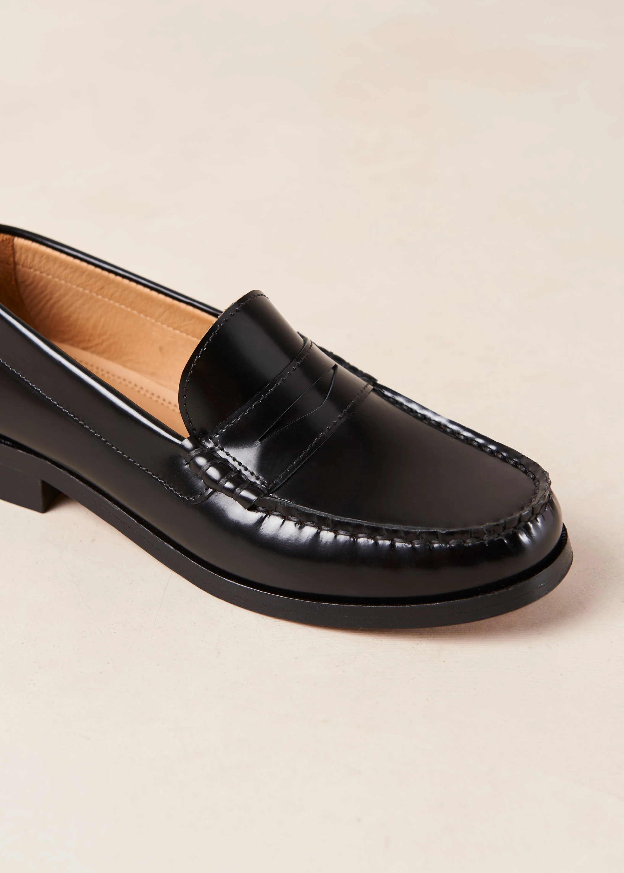 Rivet Leather Loafers Black
