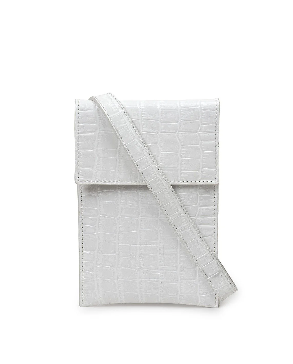 Leandra Mini Shoulder Bag Croco White