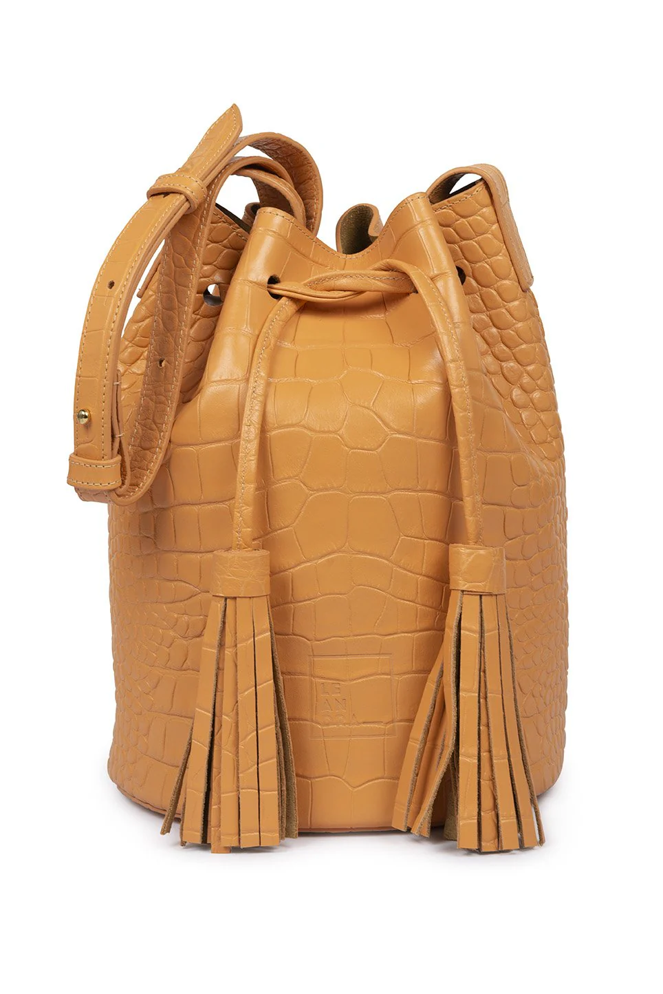 Leandra Mini Bucket Bag Croco Soft Grapefruit