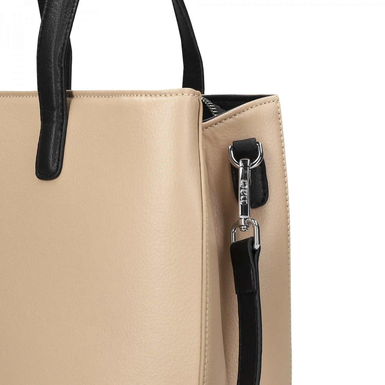 Saya Tote Frame Hand Bag With Two Holdstraps Beige