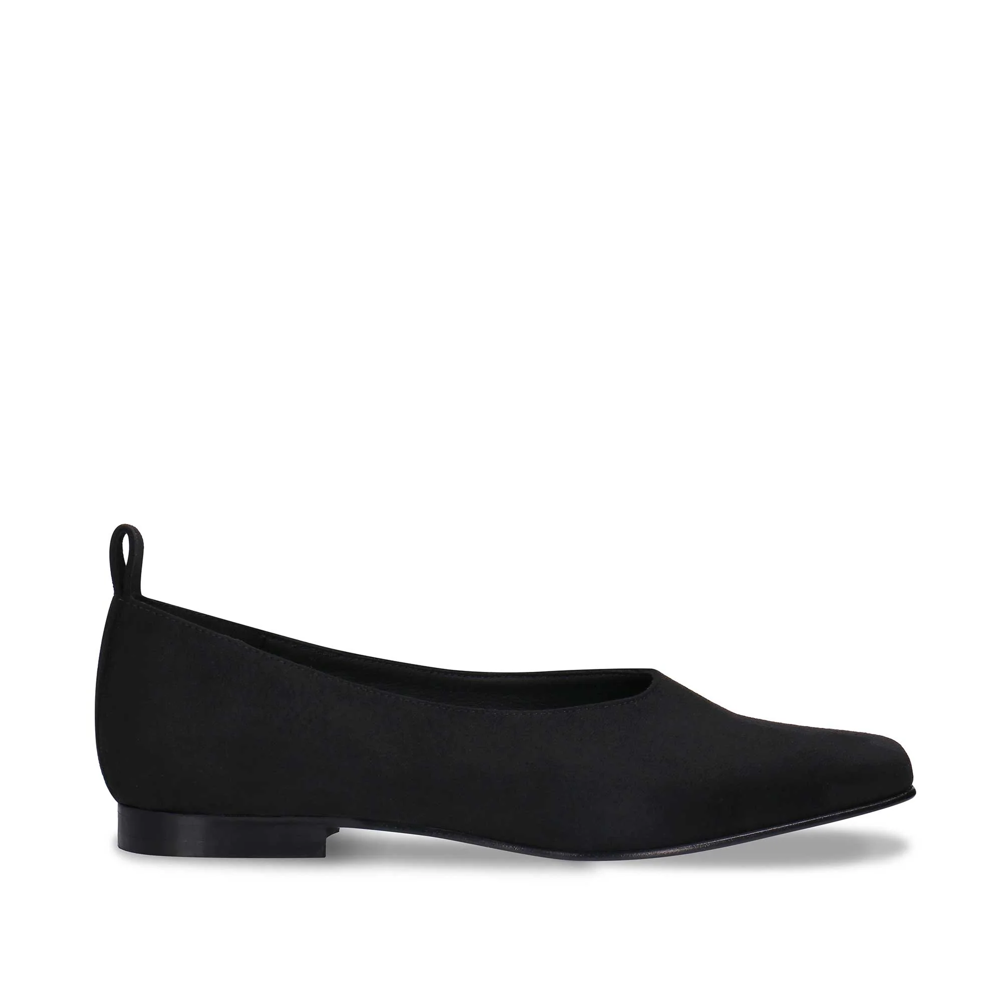 Melita Black Vegan Ballerina Flat Heel