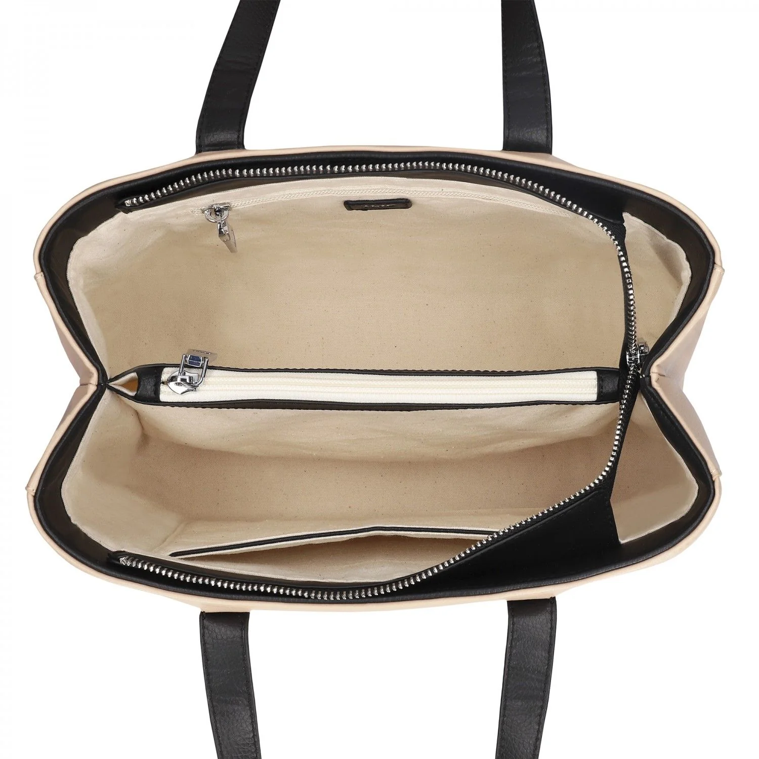 Saya Tote Frame Hand Bag With Two Holdstraps Beige