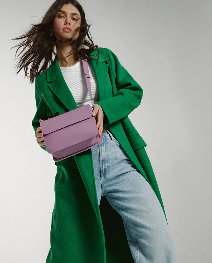 Squere Leather Shoulder Bag Malva