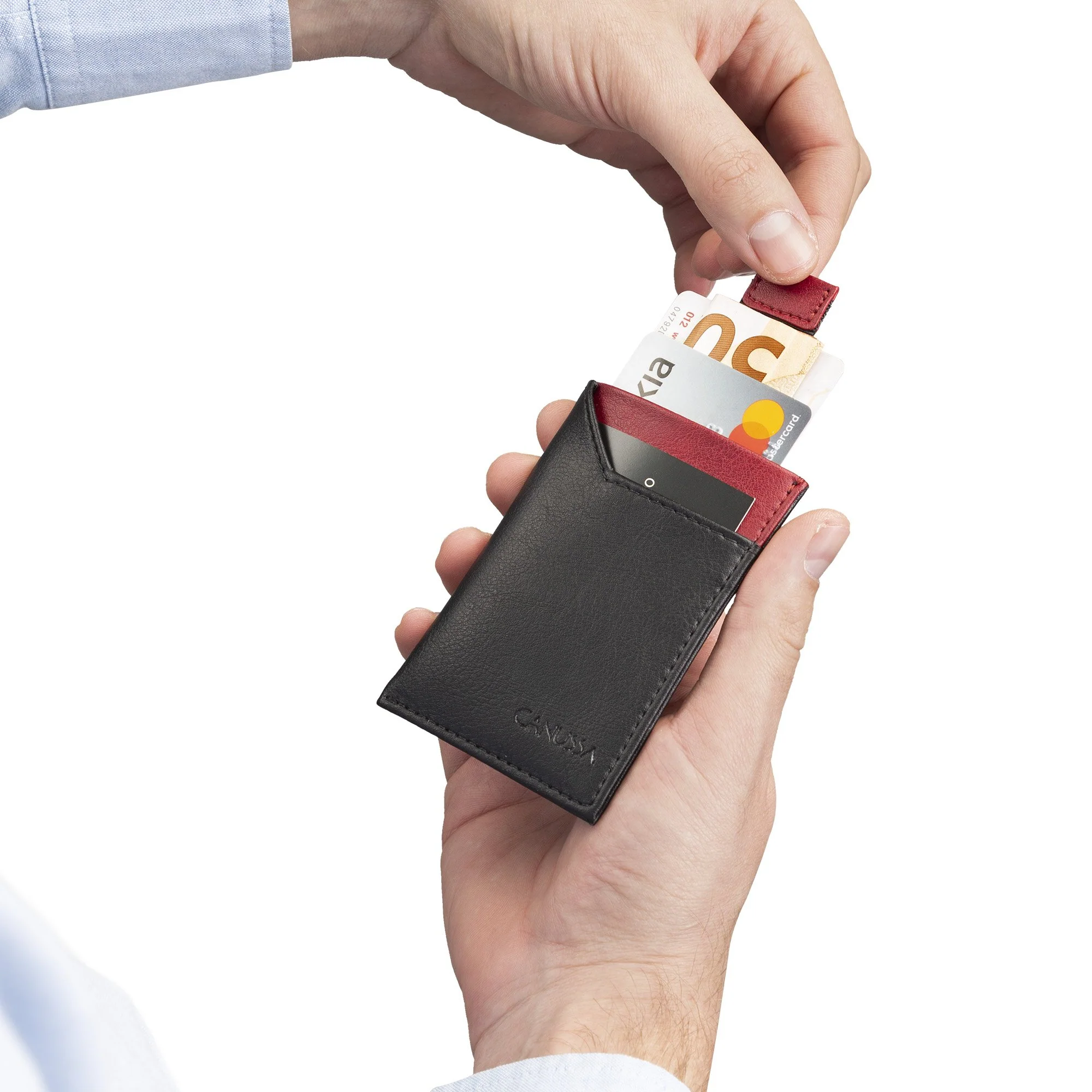 Wallet Vegan Card Holder Black / Red