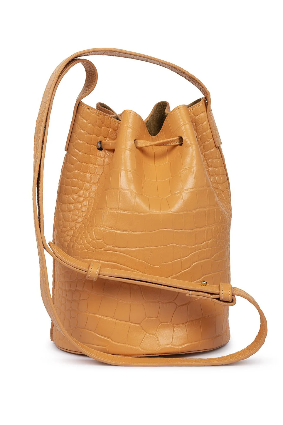 Leandra Mini Bucket Bag Croco Soft Grapefruit