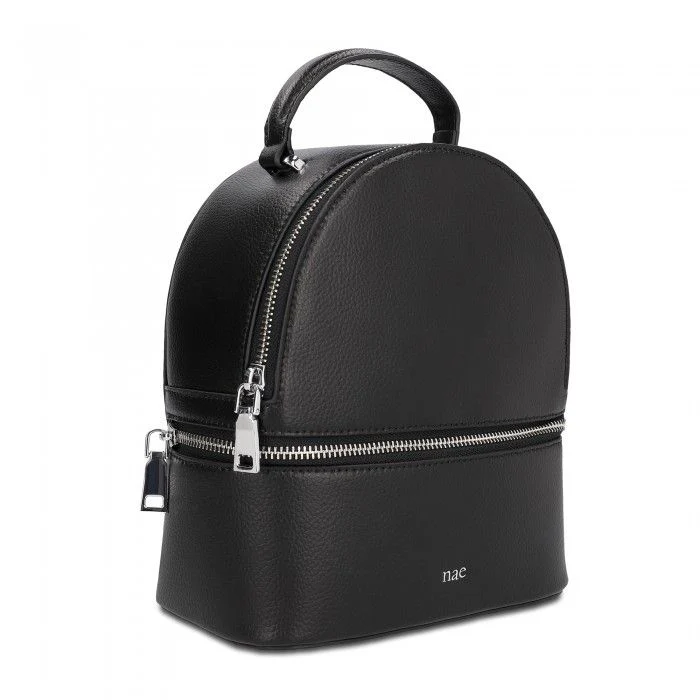 Ame AppleSkin Backpack Zipper Pockets Black