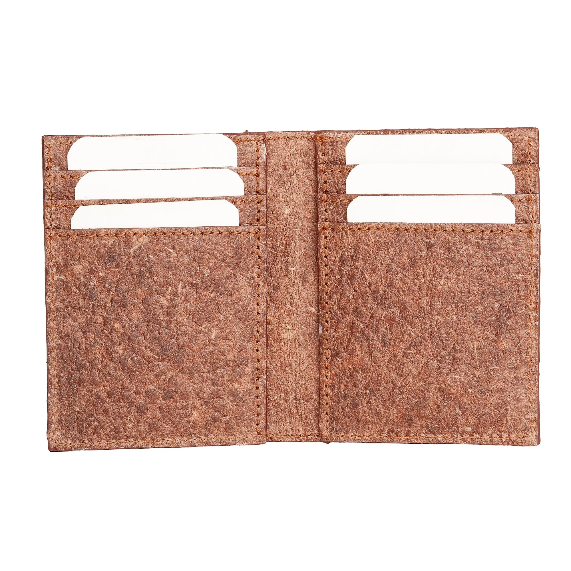 Coconut Leather Wallet Cutch Brown