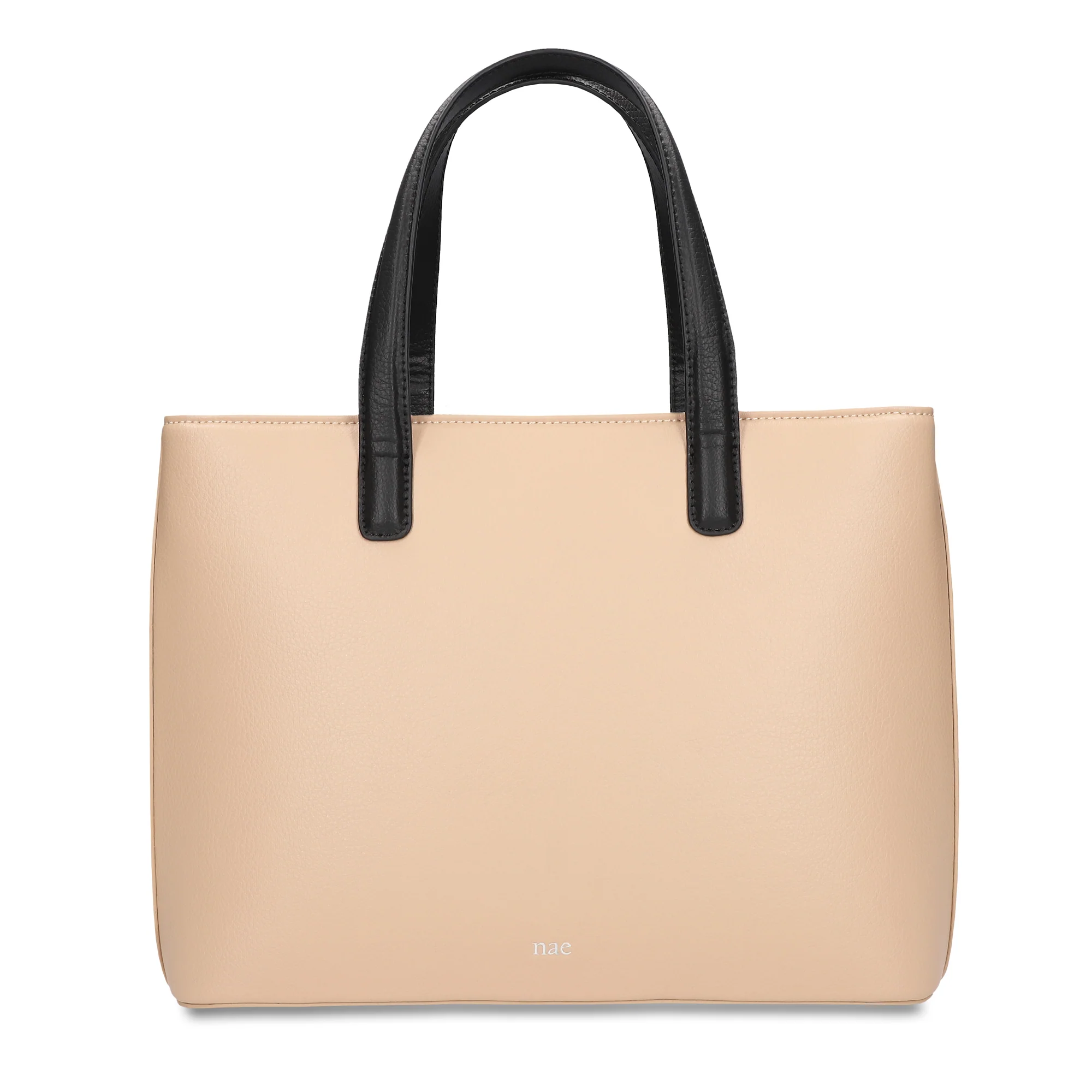 Saya Tote Frame Hand Bag With Two Holdstraps Beige