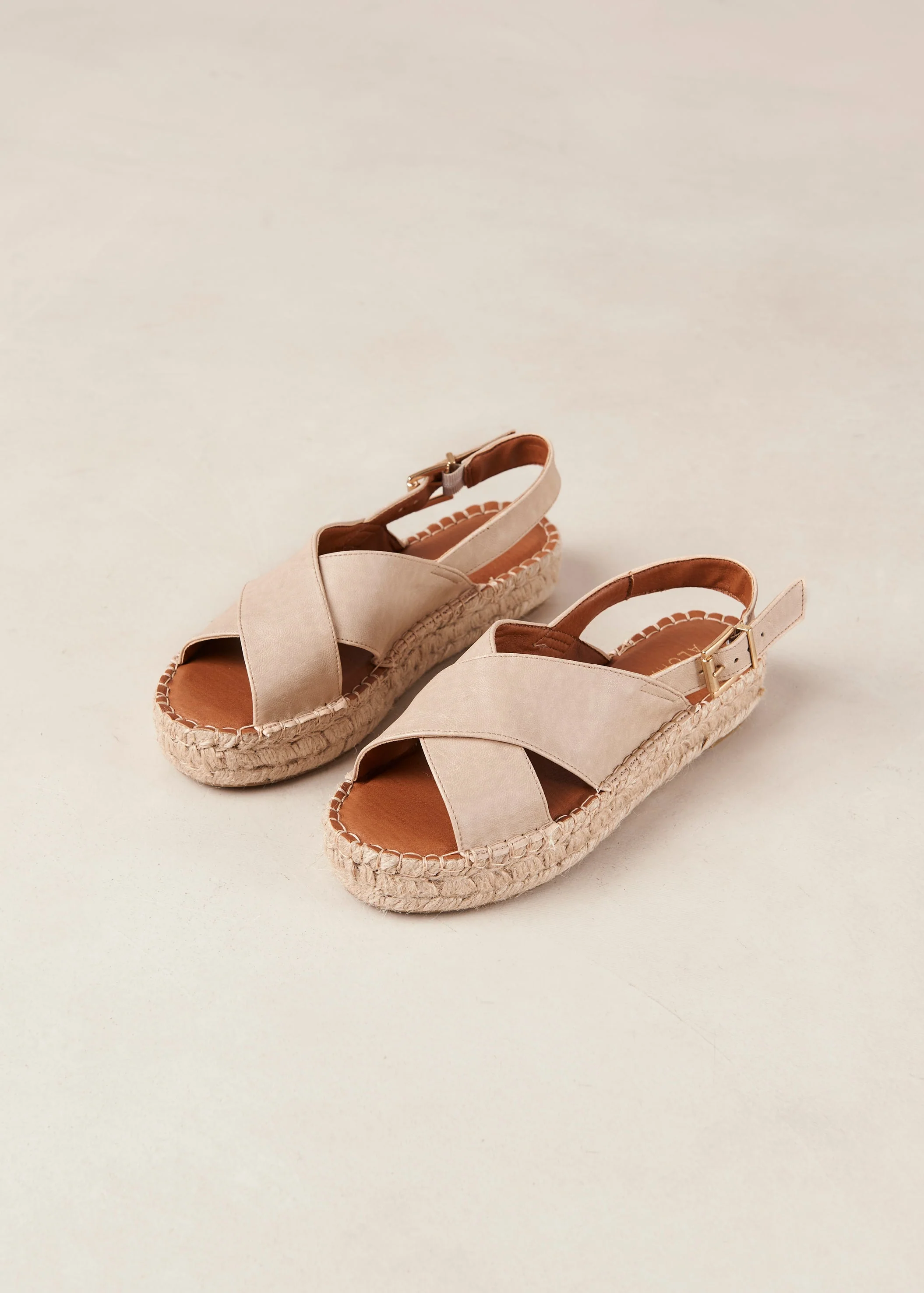 Crossed Espadrilles Cream White