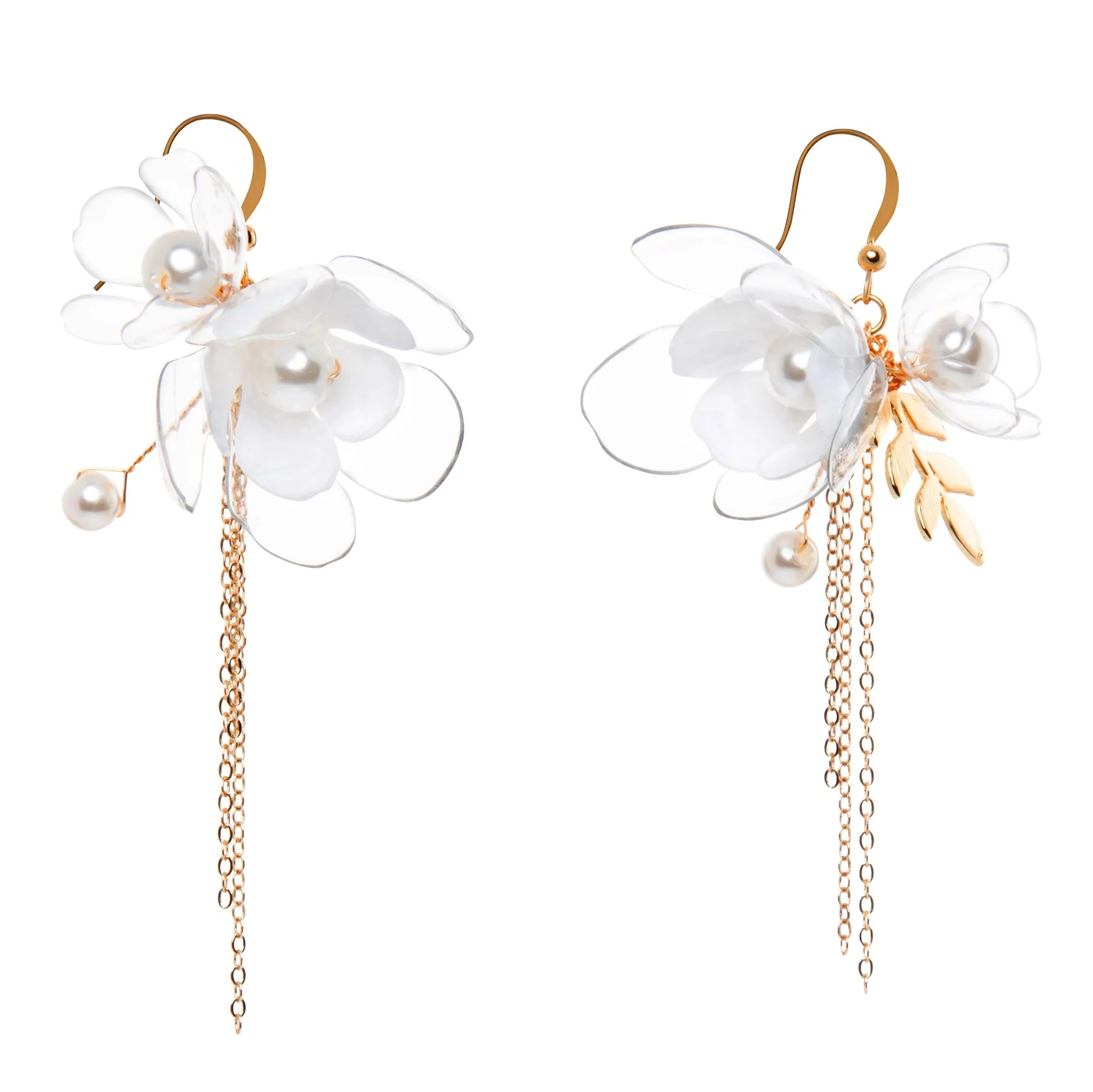 Recycled Jewelry - Triple Jasmine Drip Earrings