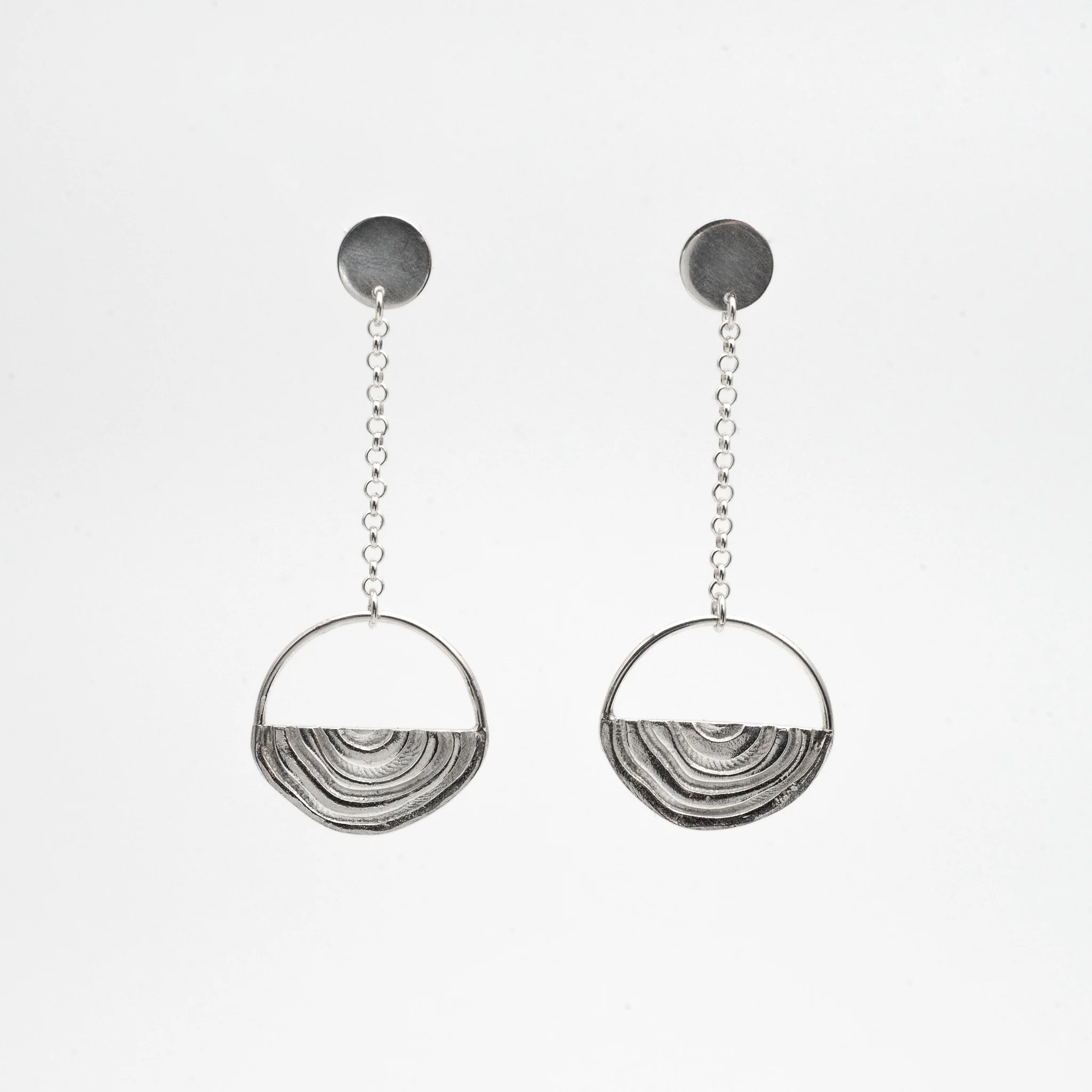 Vuosi Silver Circle Drop Earrings
