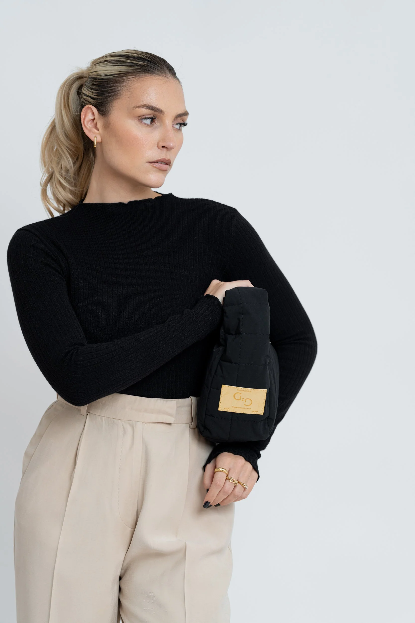 Pillow Upcycled Shoulder Bag Black