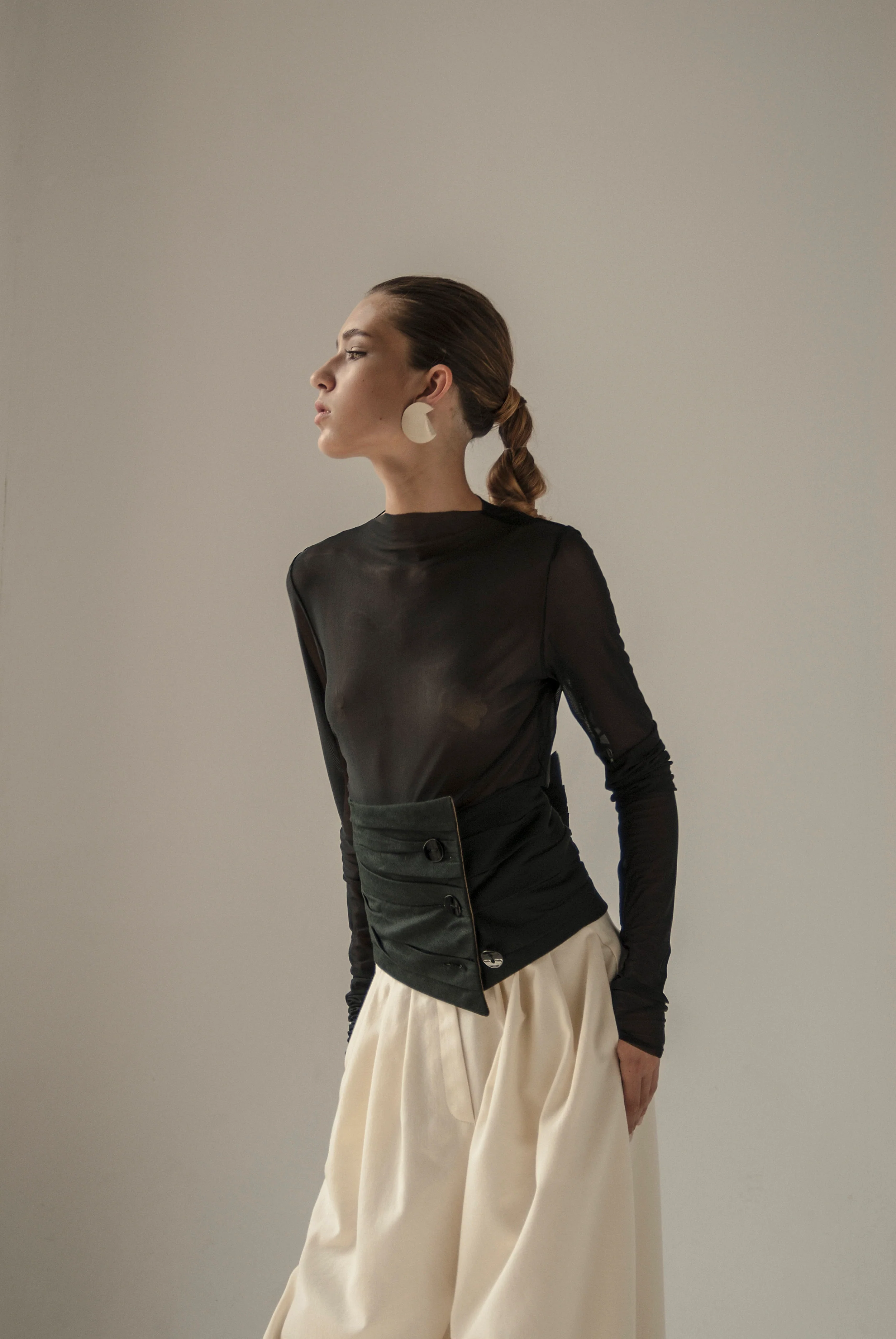 Transparent Endless Sleeves Top Black