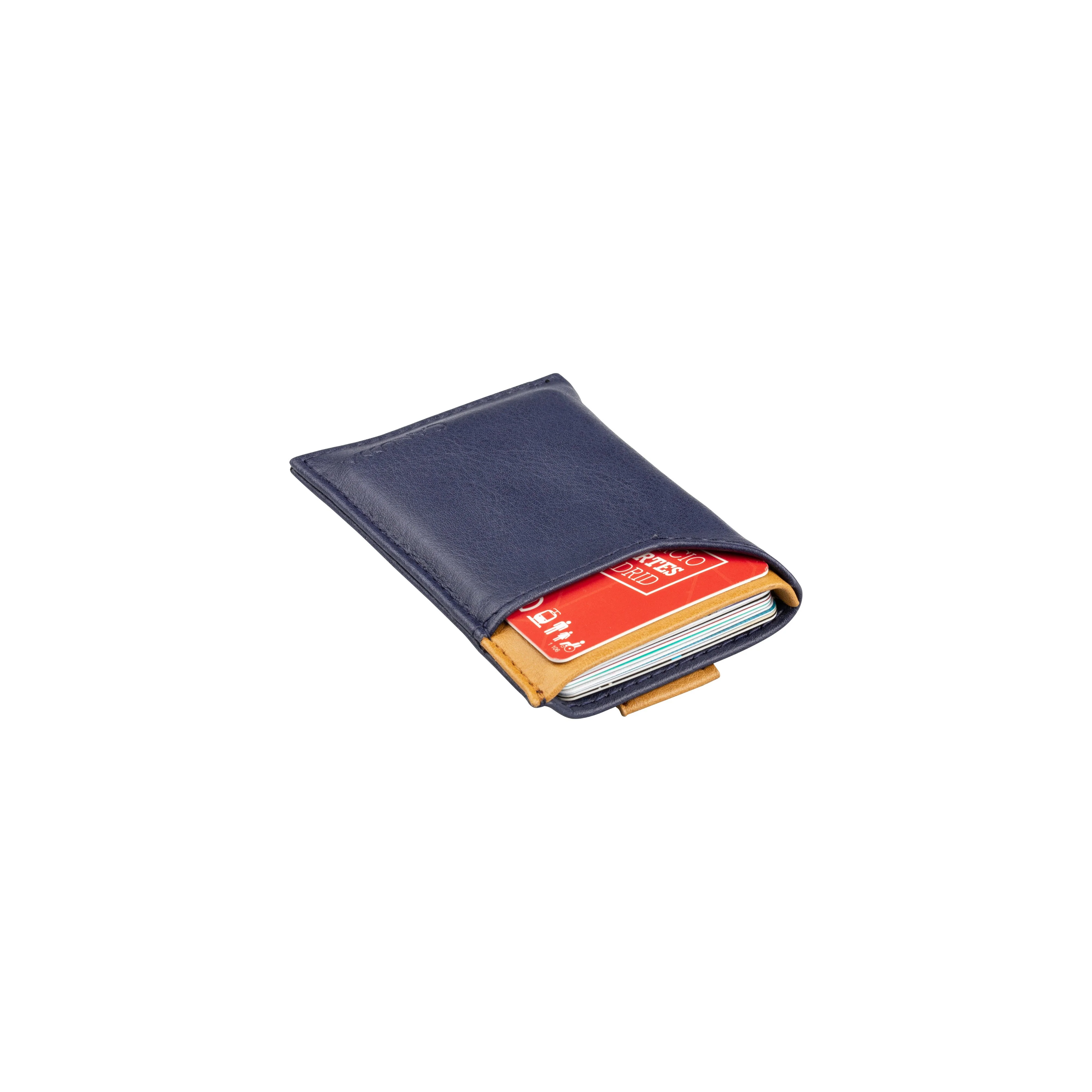 Wallet Vegan Card Holder Blue / Camel
