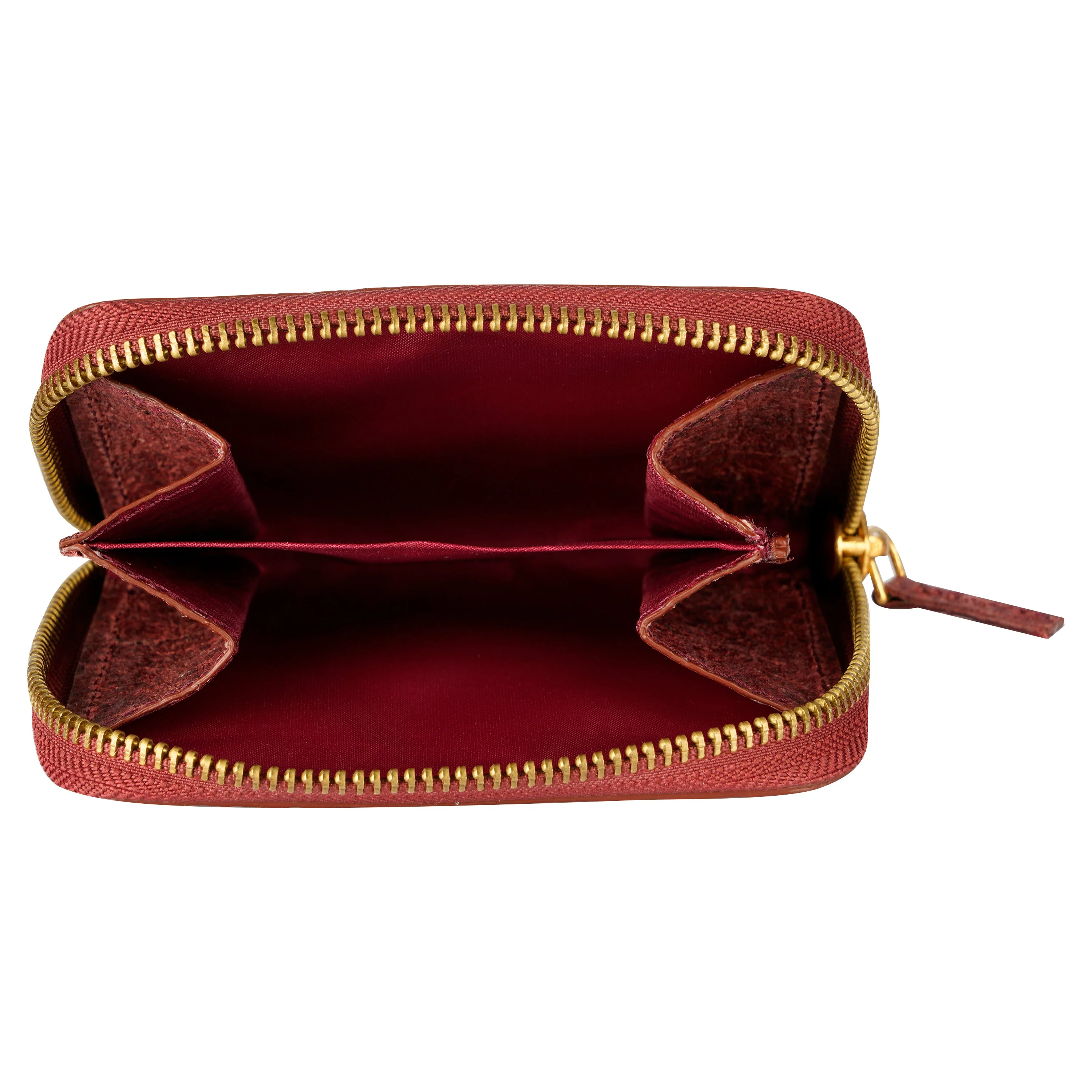 Coconut Leather Zip Wallet Wine Red