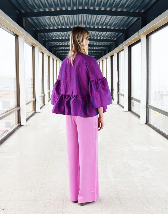 Lush Shirt With Bow Collar Purple