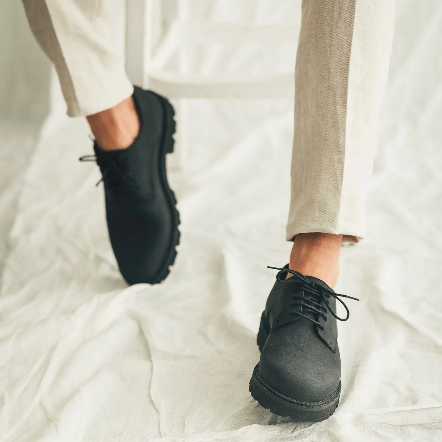 Adrien Vegan Derby Plain Toe Grey