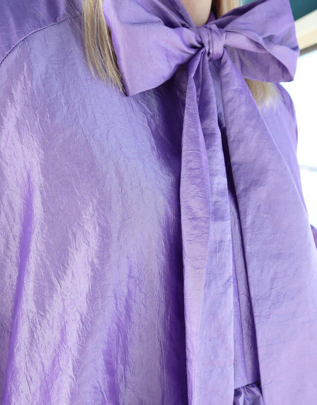 Lush Dress With Bow Collar Lavender